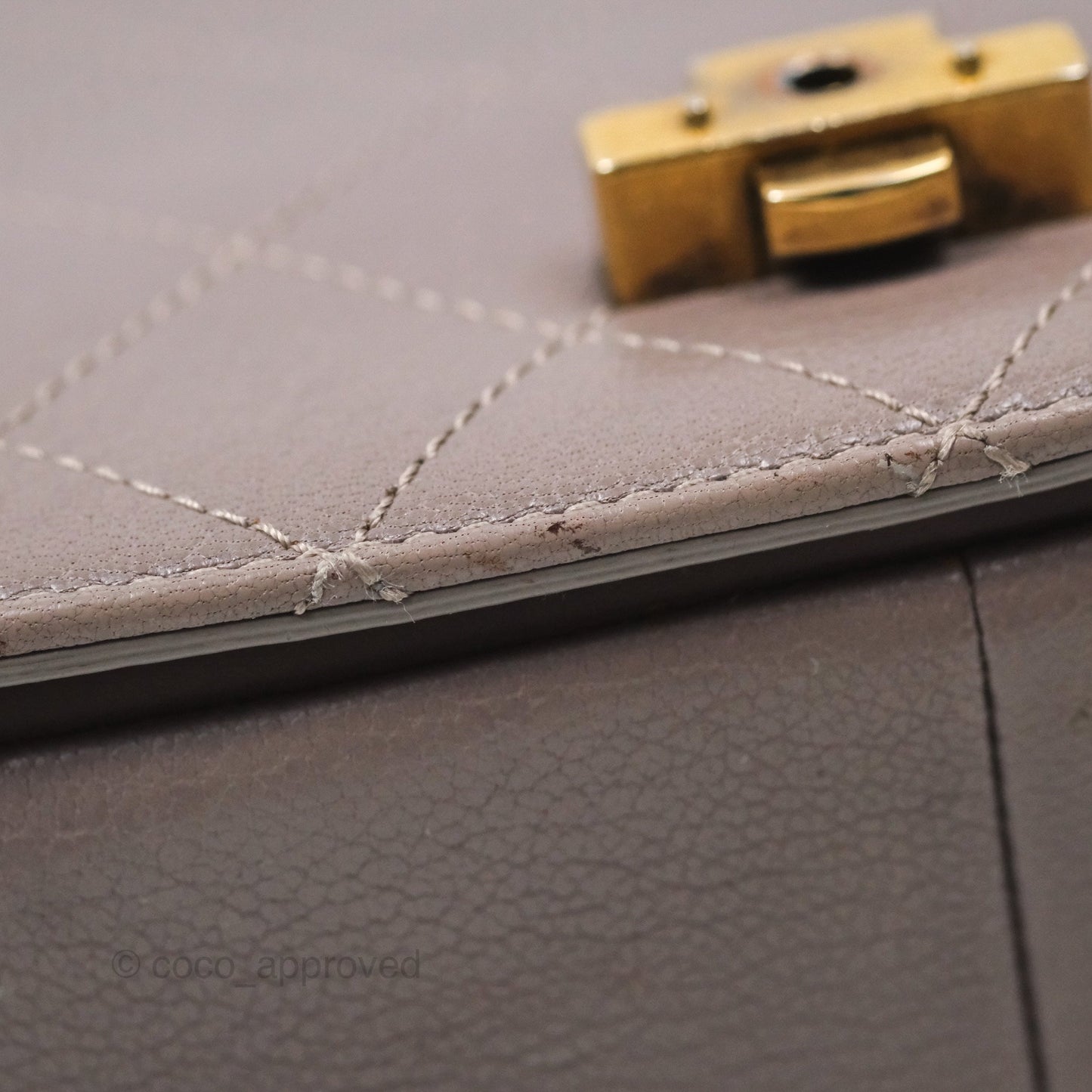 Chanel Coco Curve Flap Burnished Lilac Grey Calfskin Goatskin Antique Gold Hardware