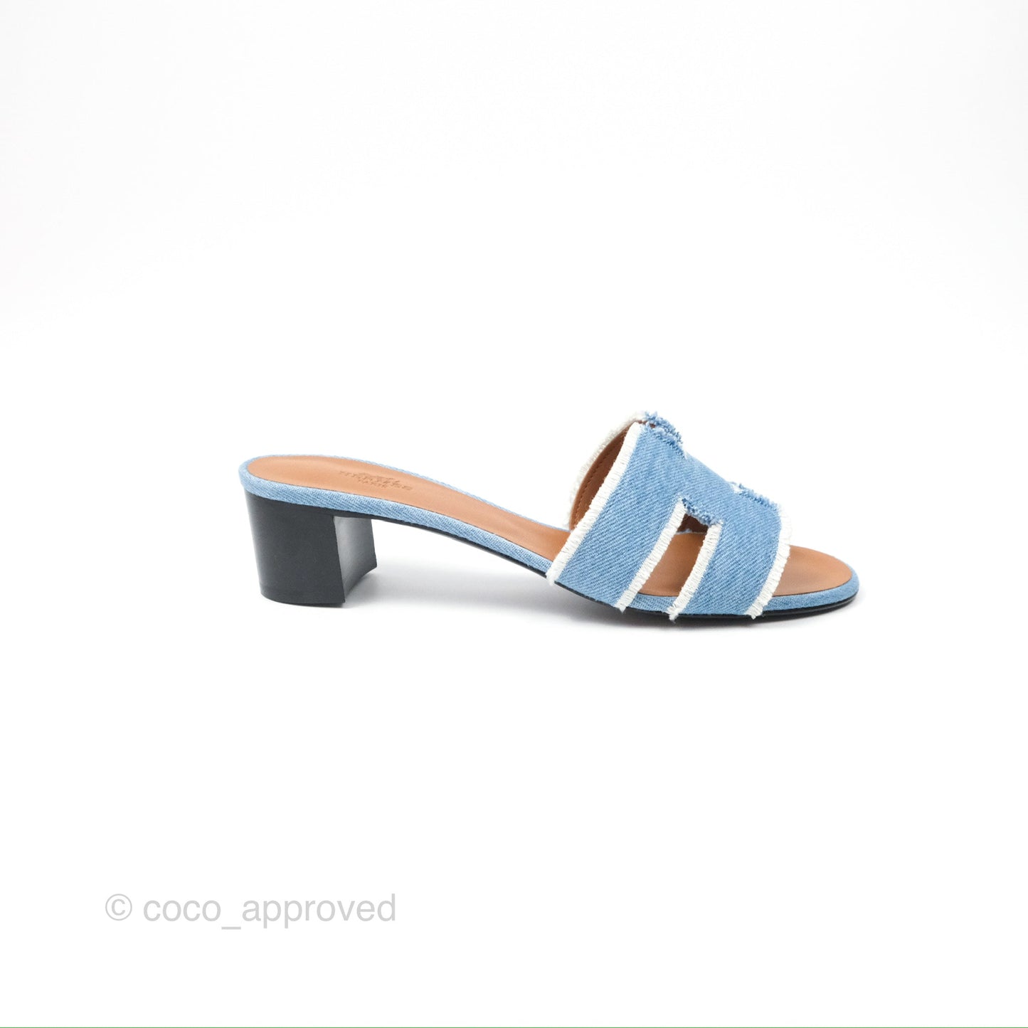Hermès Oasis Denim Bleu Clair Sandals Size 38.5