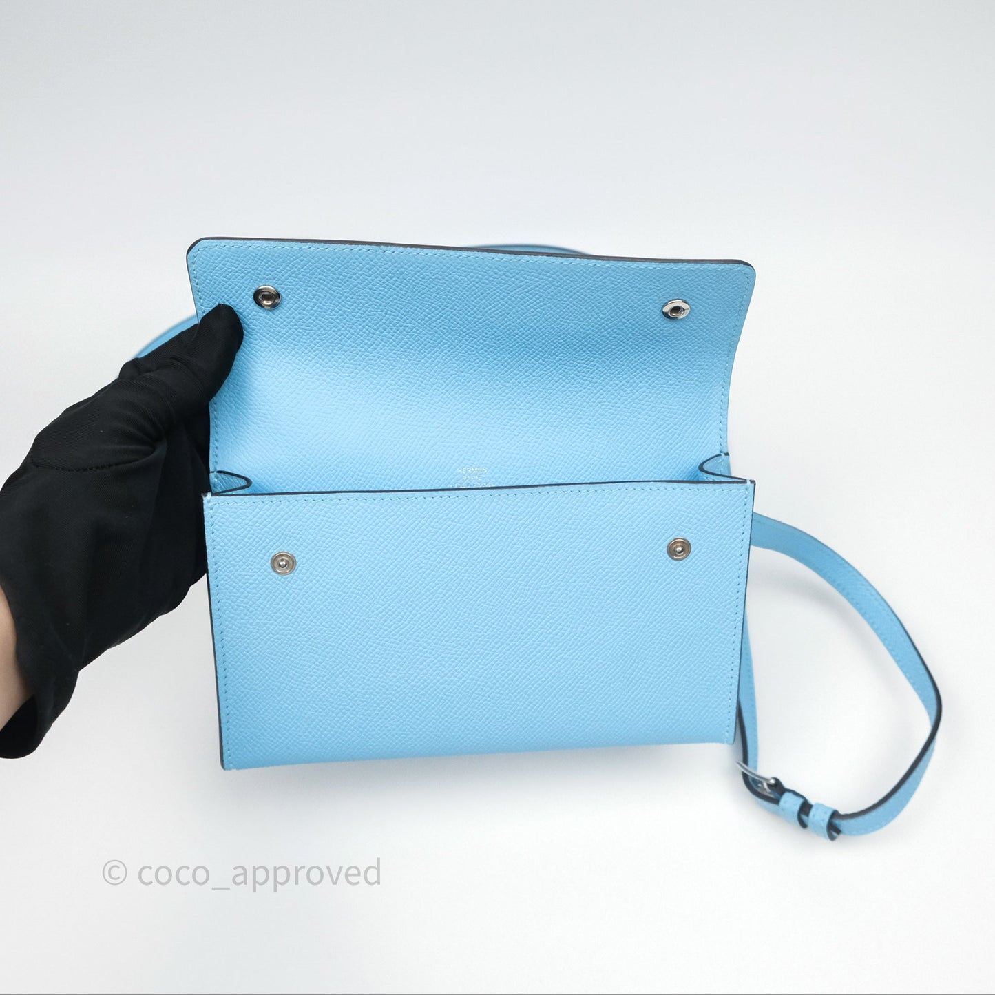 Hermès Hermesnap Wallet Epsom Celeste 7N Palladium Hardware