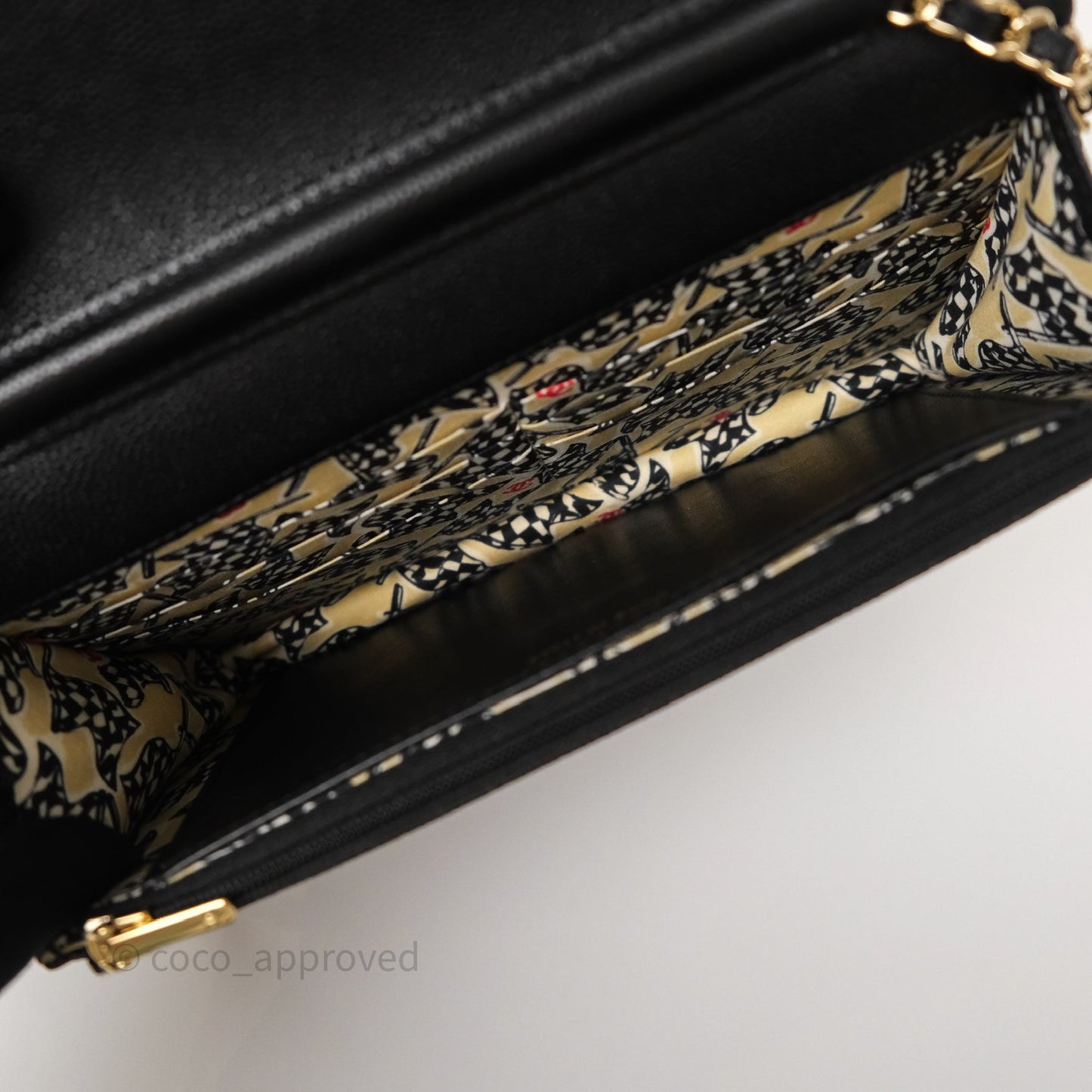 Chanel Wallet On Chain WOC Black Caviar Gold Hardware 23C