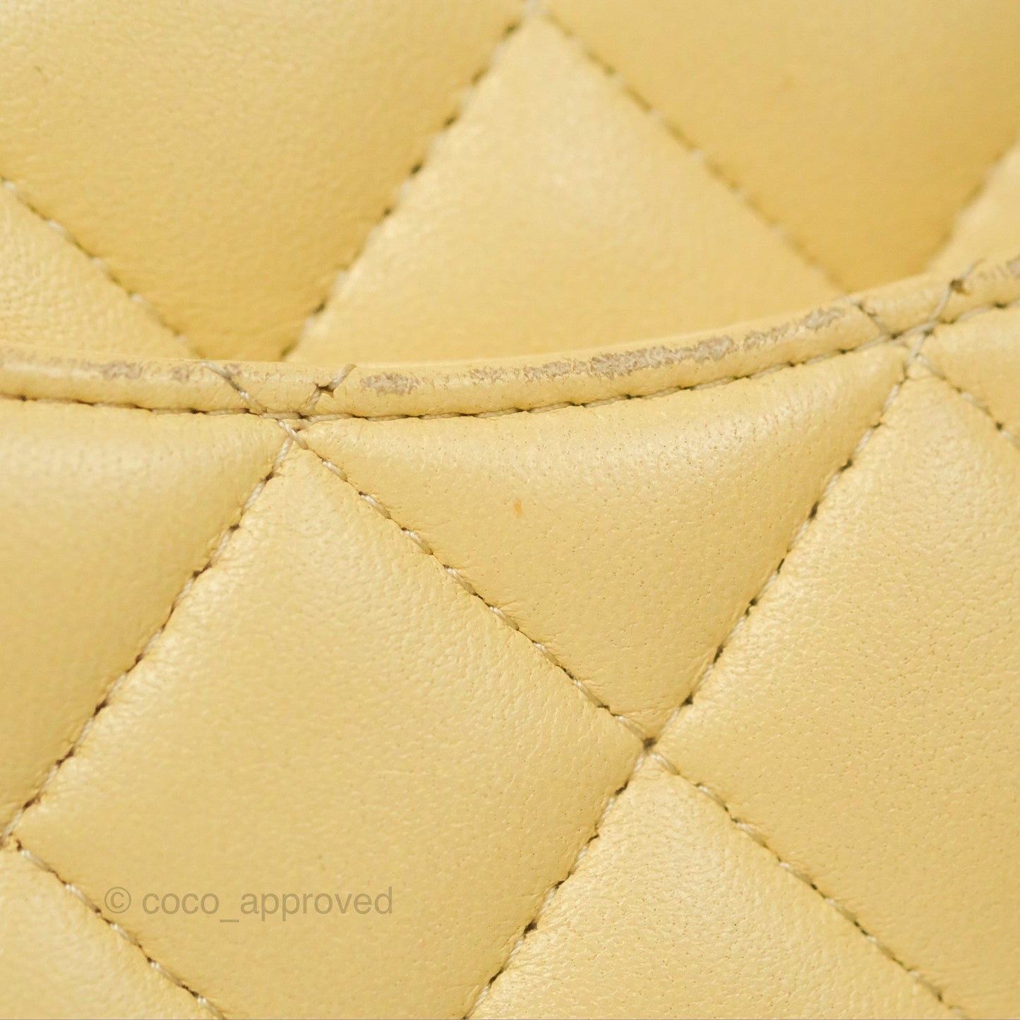 Chanel Mini Square Quilted Yellow Lambskin Gold Hardware