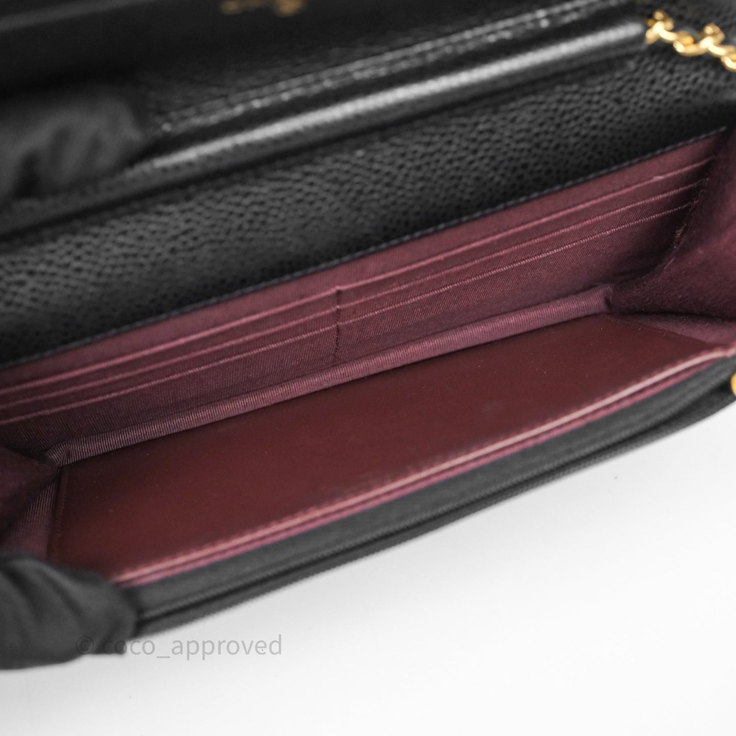 Chanel Quilted WOC Black Caviar Gold Hardware