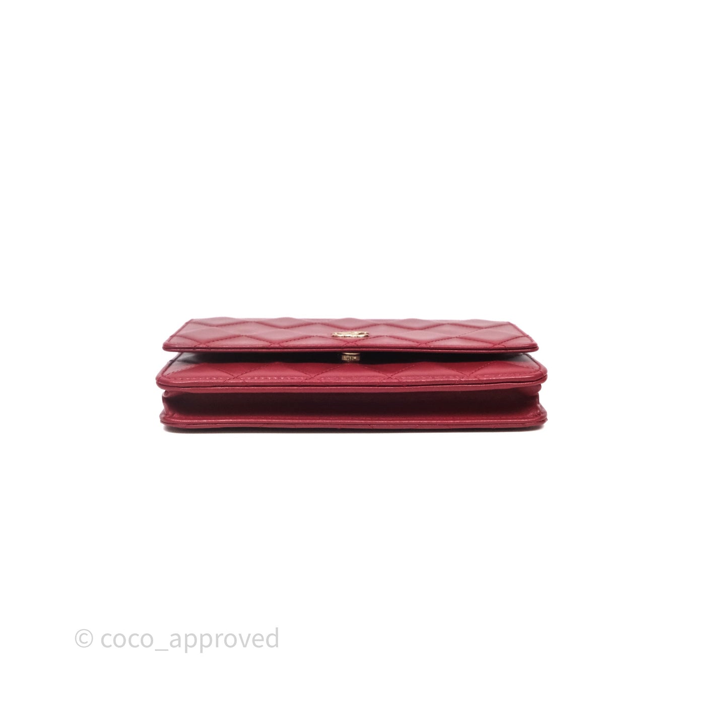 Chanel Wallet On Chain Red Calfskin Bag Gold hardware