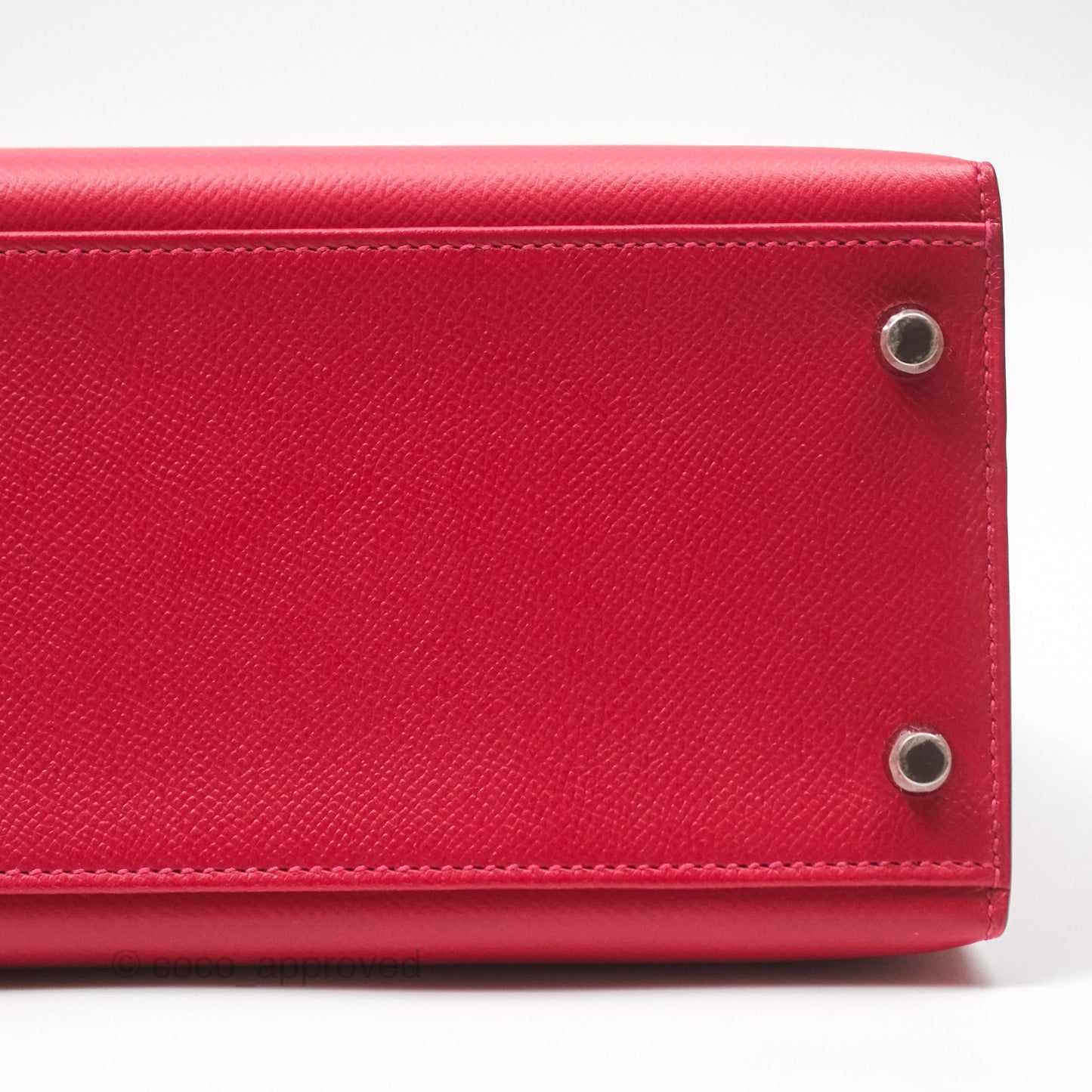 Hermès Kelly 32 Sellier Rouge Casaque Q5 Epsom Palladium Hardware