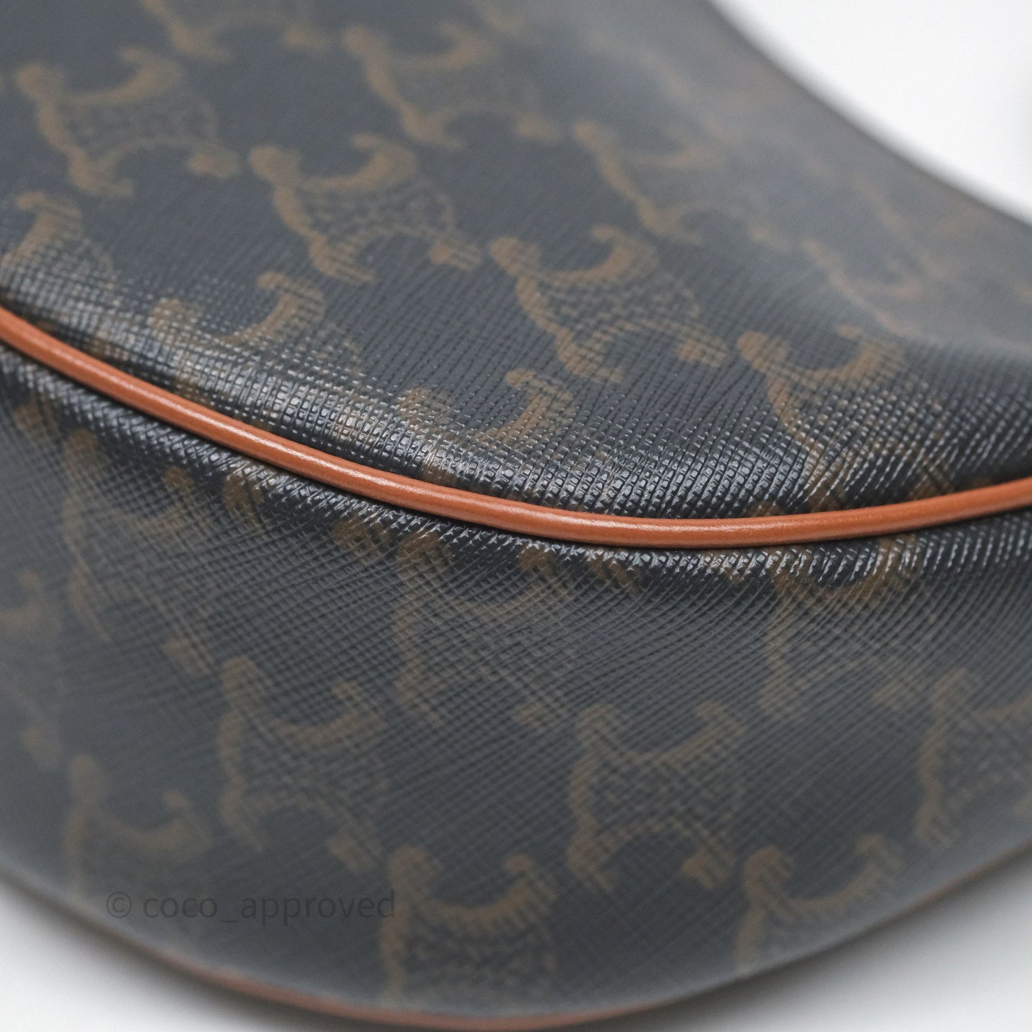 Celine Ava Bag In Triomphe Canvas Calfskin Tan