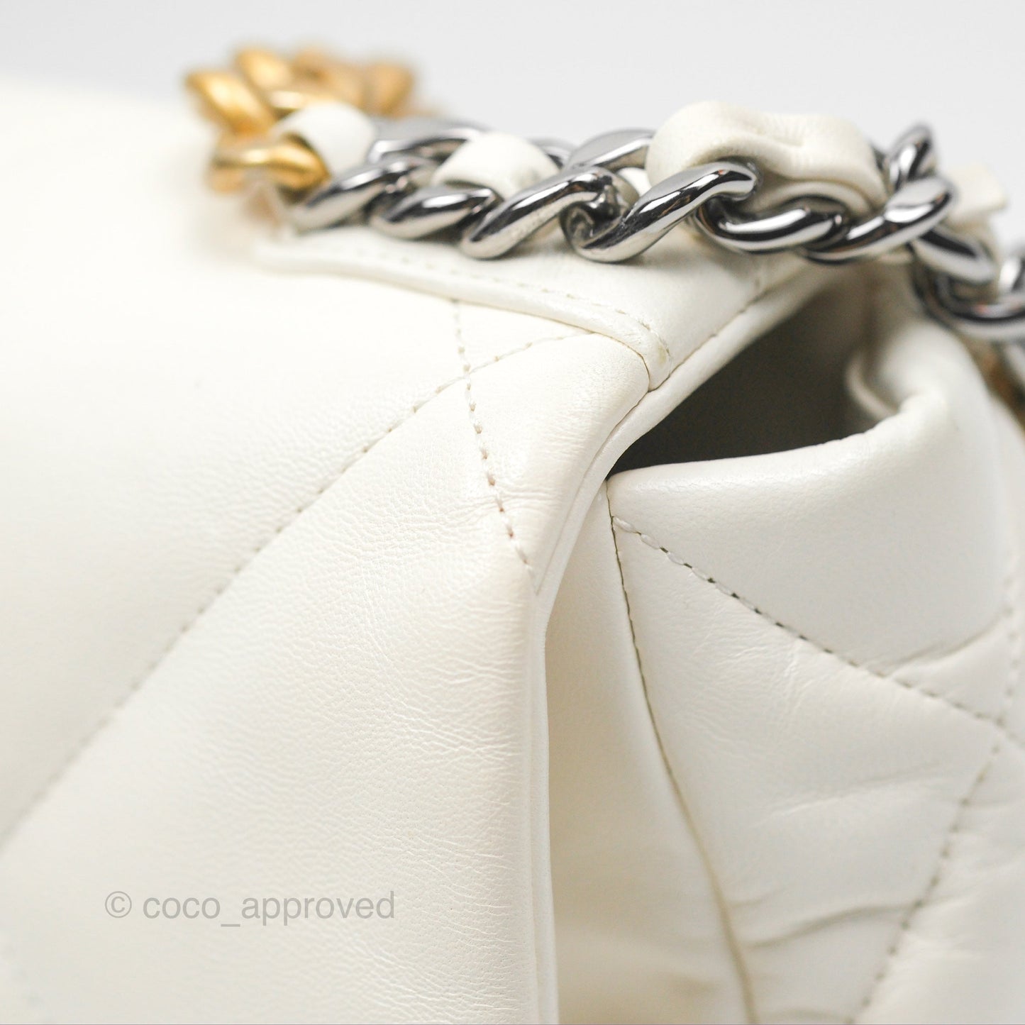 Chanel 19 Small Ivory White Lambskin Mixed Hardware