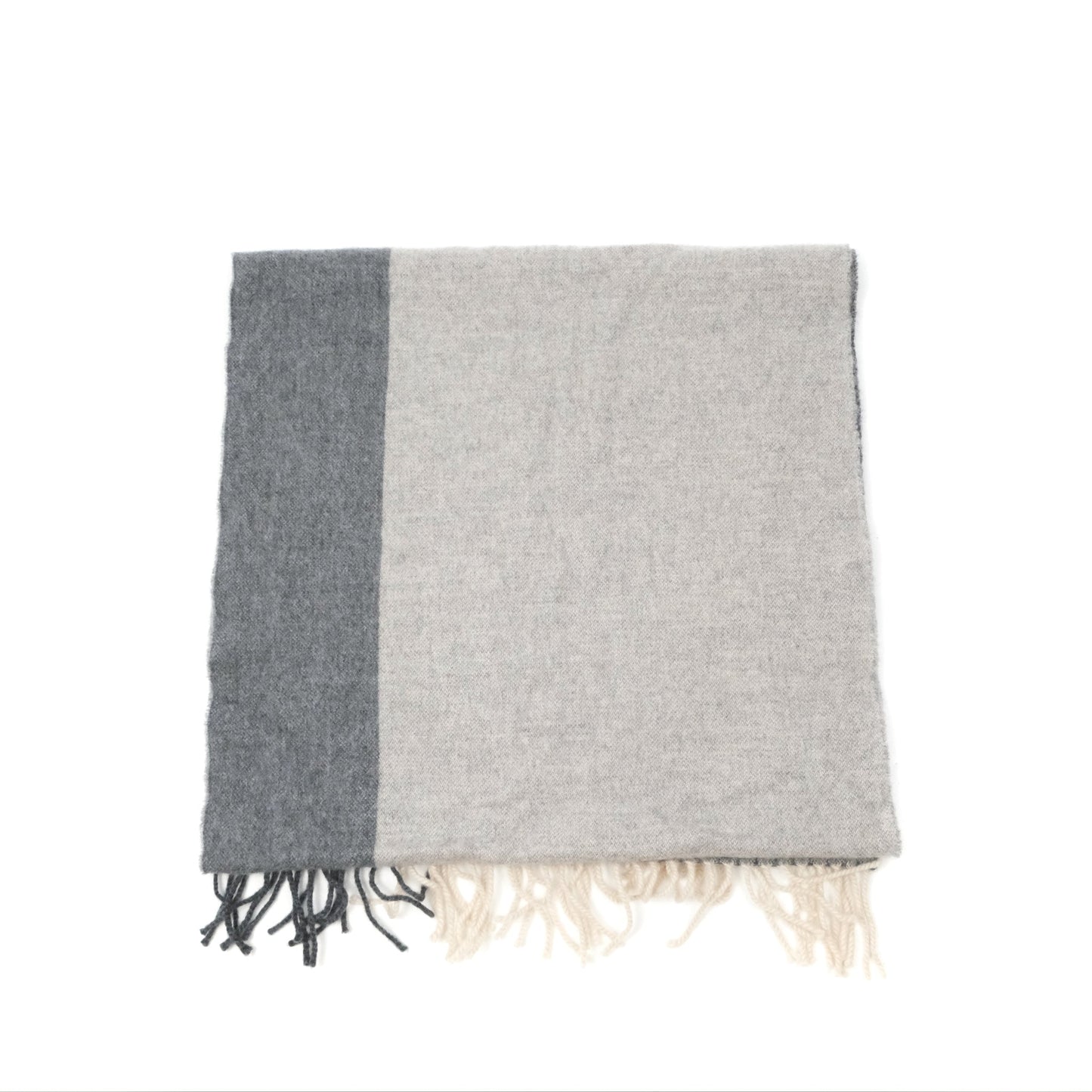 Hermès Men's Summer Block Muffler Scarf Cashmere Gris Chine