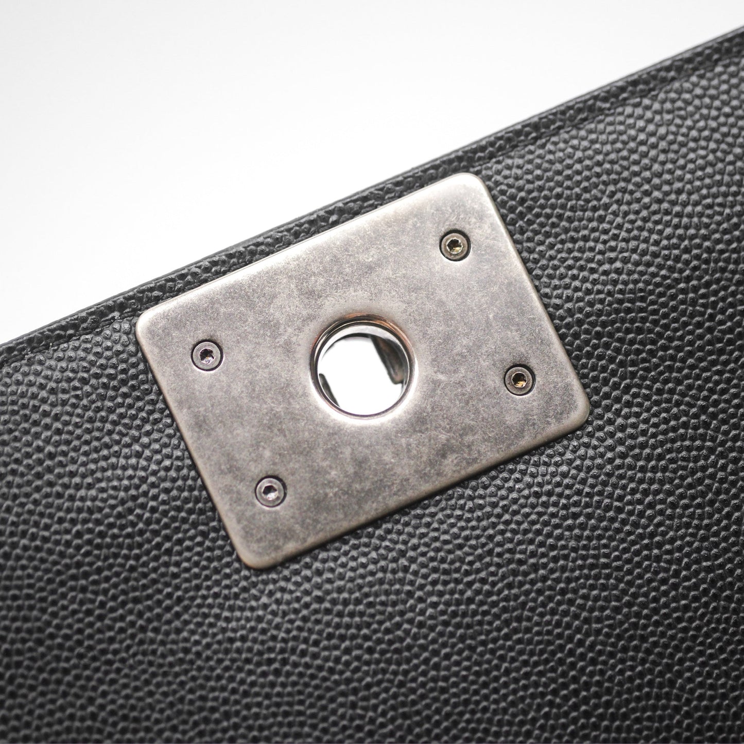 Chanel Medium Boy Quilted Black Caviar Ruthenium Hardware