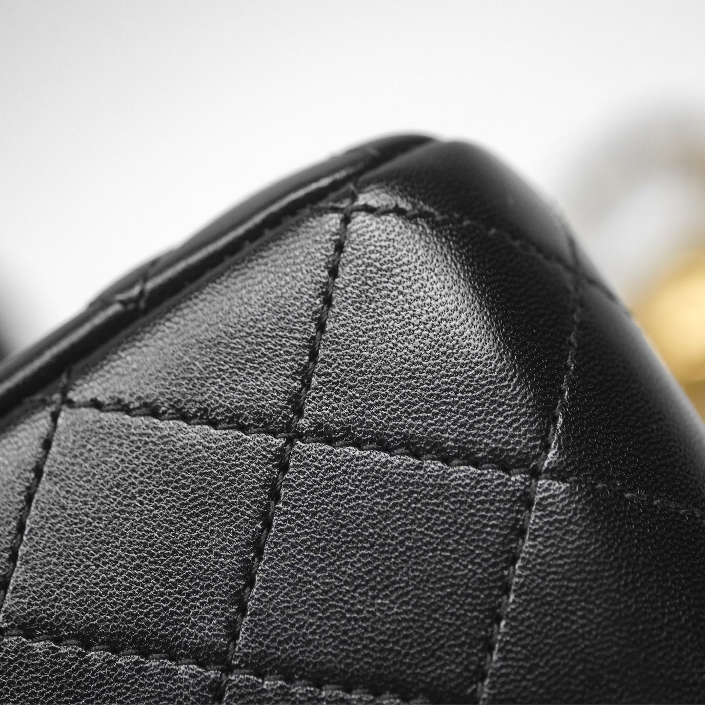 Chanel Pearl Crush Mini Square Quilted Black Lambskin Aged Gold Hardware