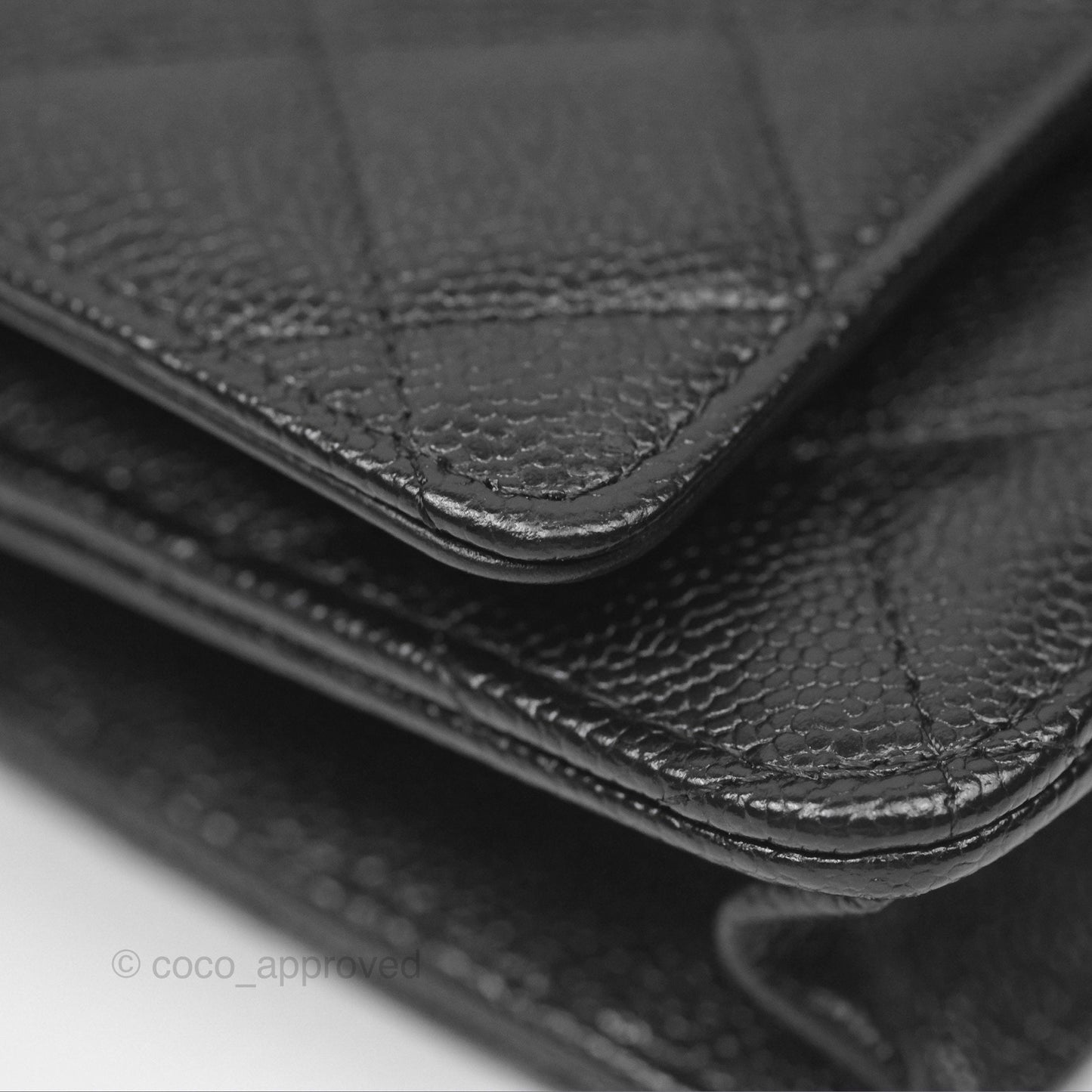 Chanel Top Handle Wallet On Chain WOC Black Caviar Gold Hardware 22S