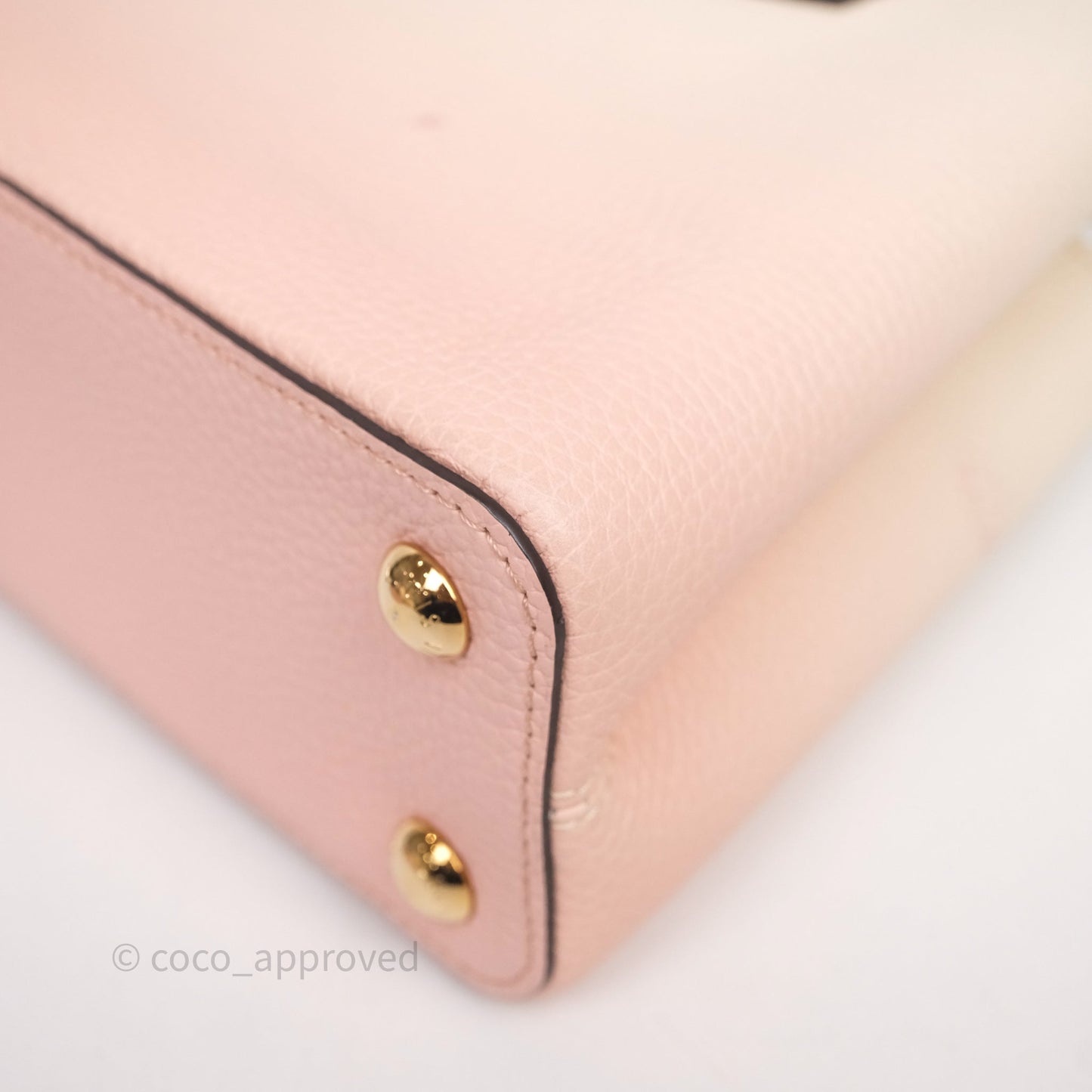 Louis Vuitton Capucines BB Creme Rose Jade Taurillon Leather Gold Hardware