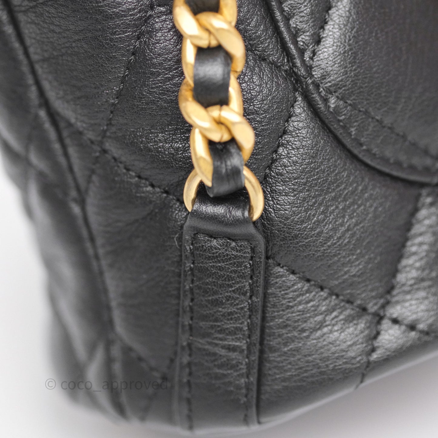 Chanel Mini Backpack Black Crumpled Calfskin Aged Gold Hardware 23A