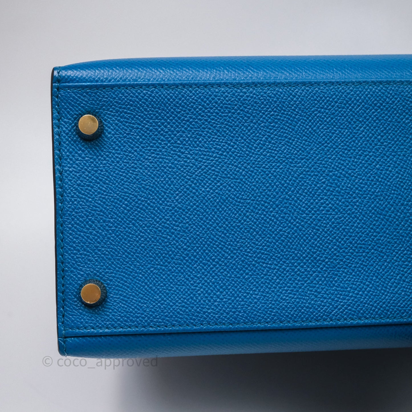 Hermès Kelly 28 Blue Epsom Gold Hardware