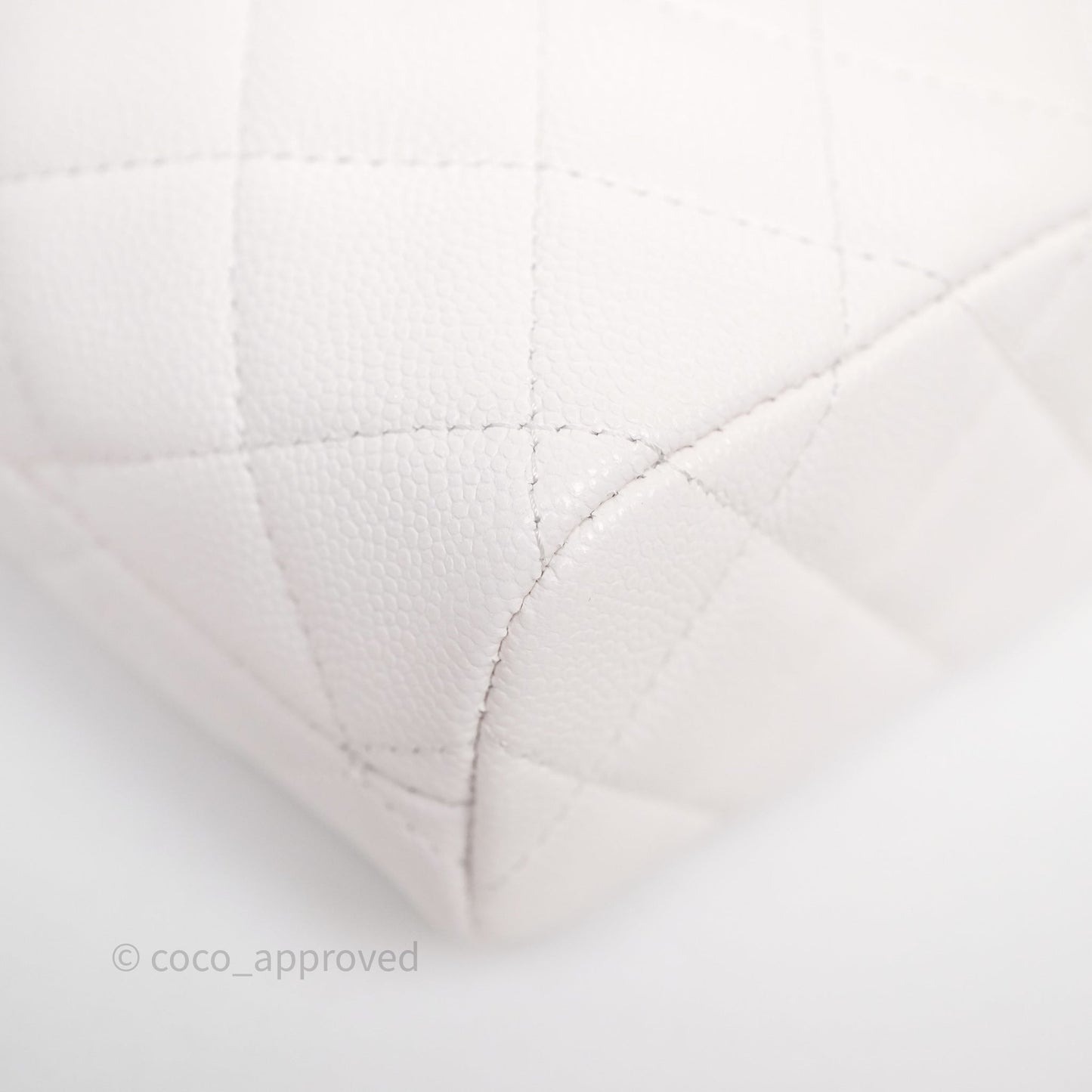 Chanel Quilted Hobo With Chain White Caviar Gold Hardware