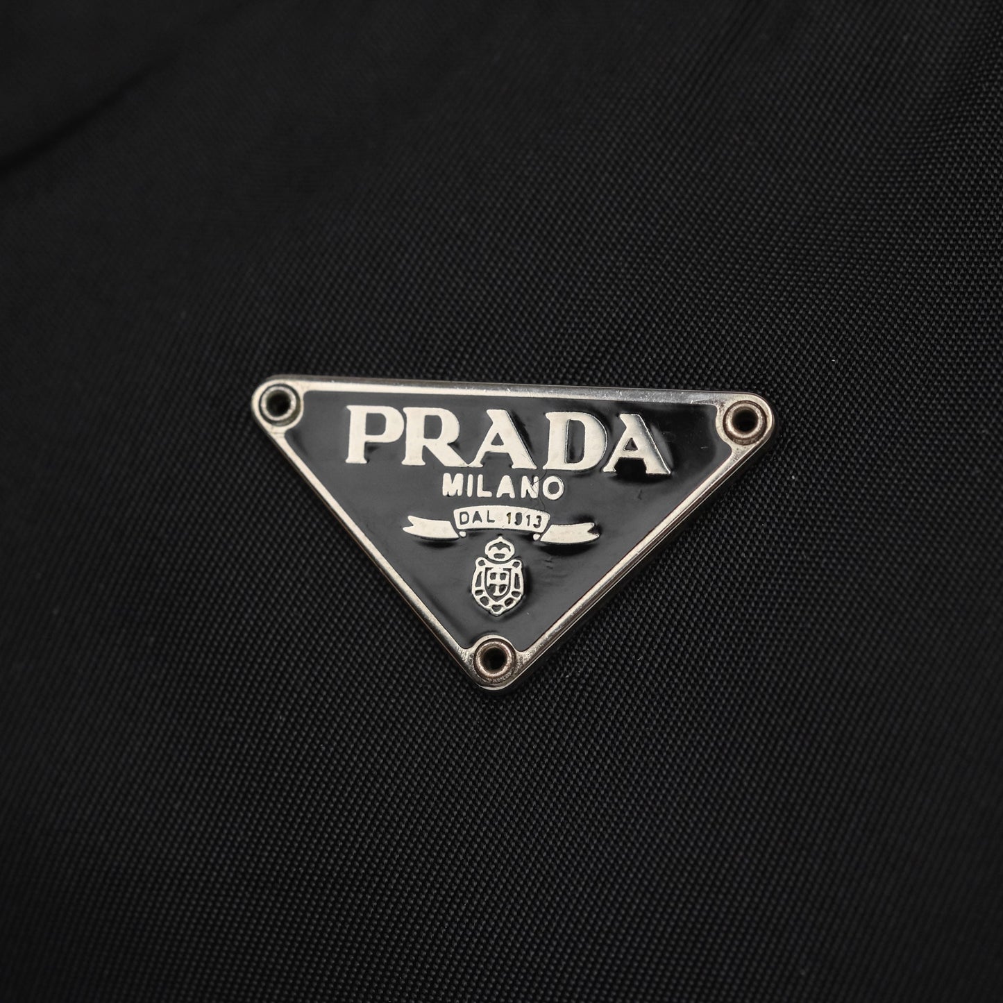 Prada Vintage Mini Bag Black Nylon Silver Hardware