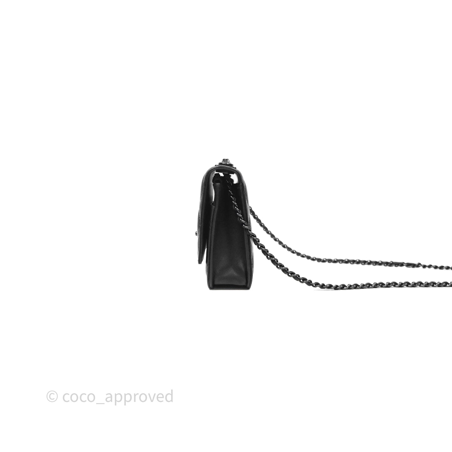 Chanel Quilted Trendy CC WOC Wallet On Chain So Black Lambskin