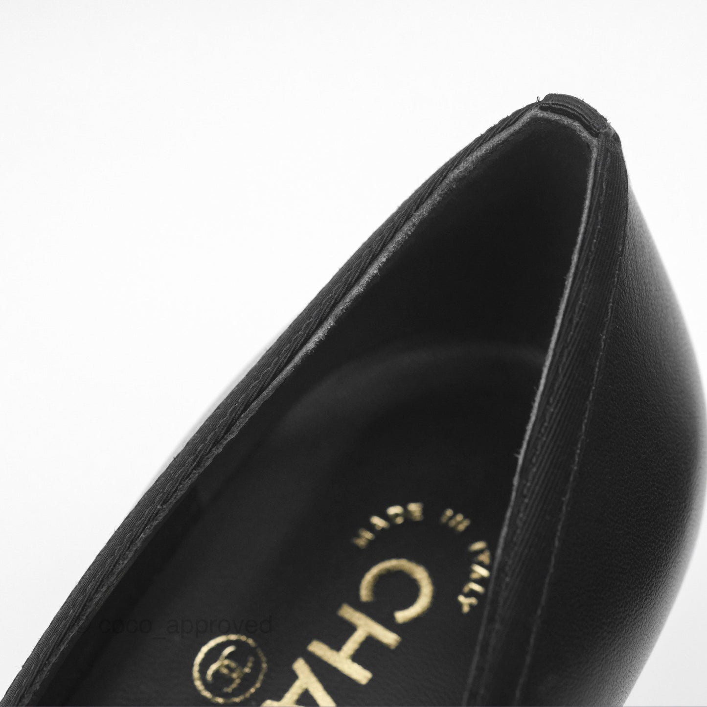 Chanel Classic Heels CC Black Lambskin Size 39.5