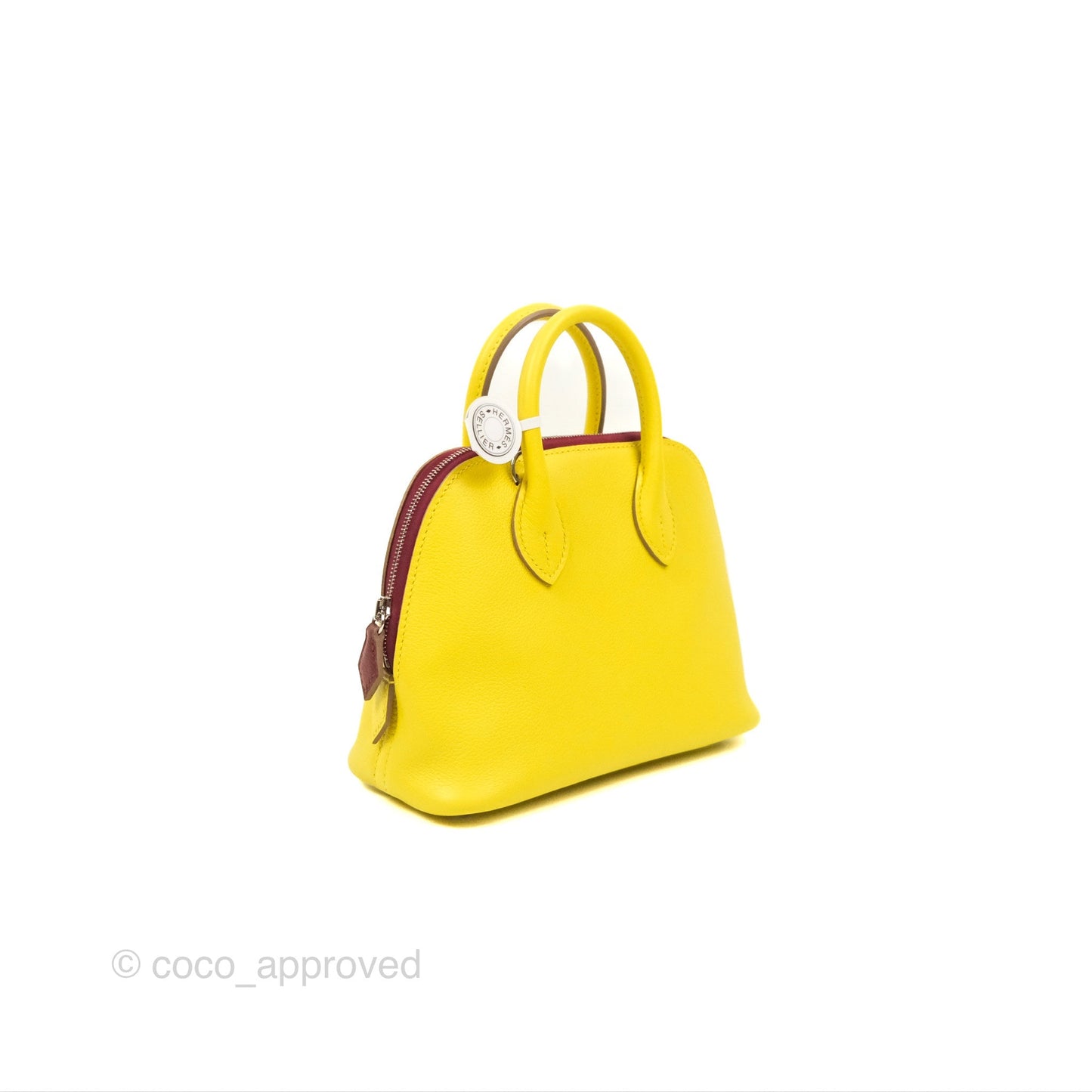 Hermès Bolide Mini 1923 Lime/Rouge H Evercolor Palladium Hardware