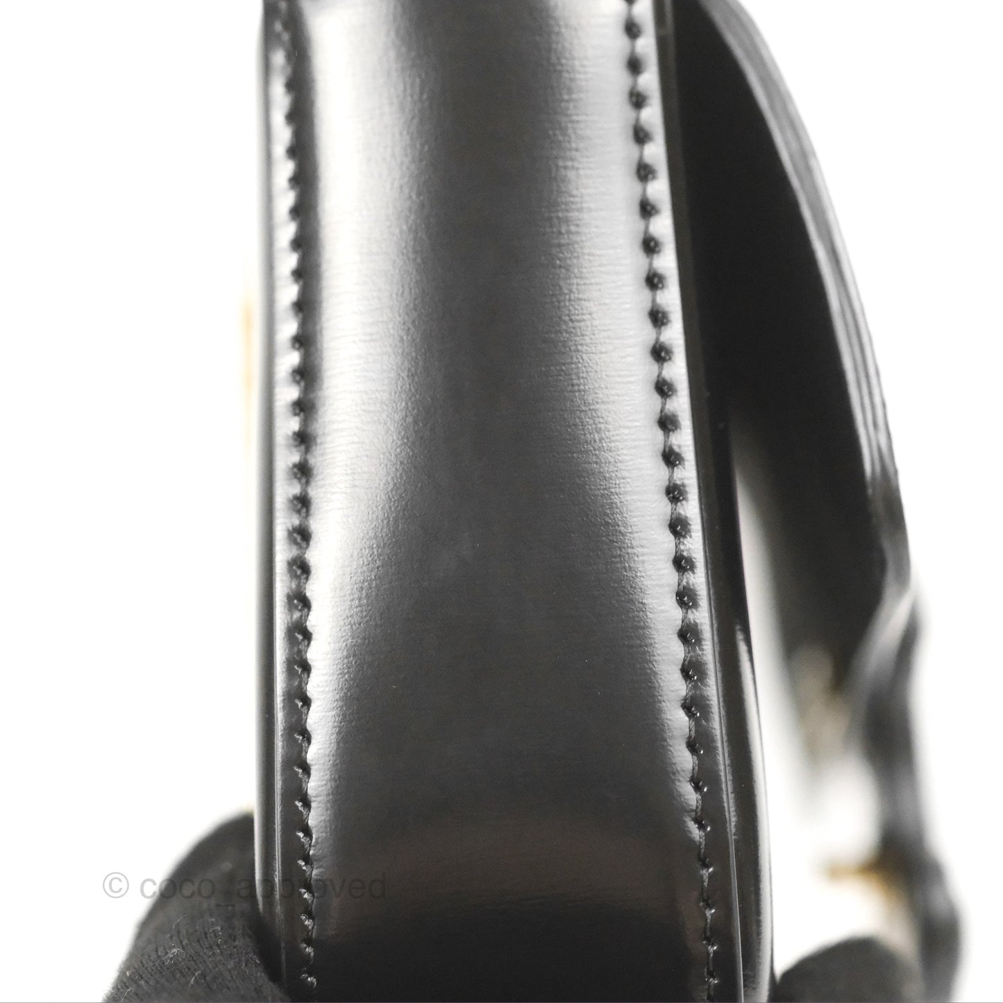 Celine Triomphe Chain Shoulder Bag Black Shiny Calfskin