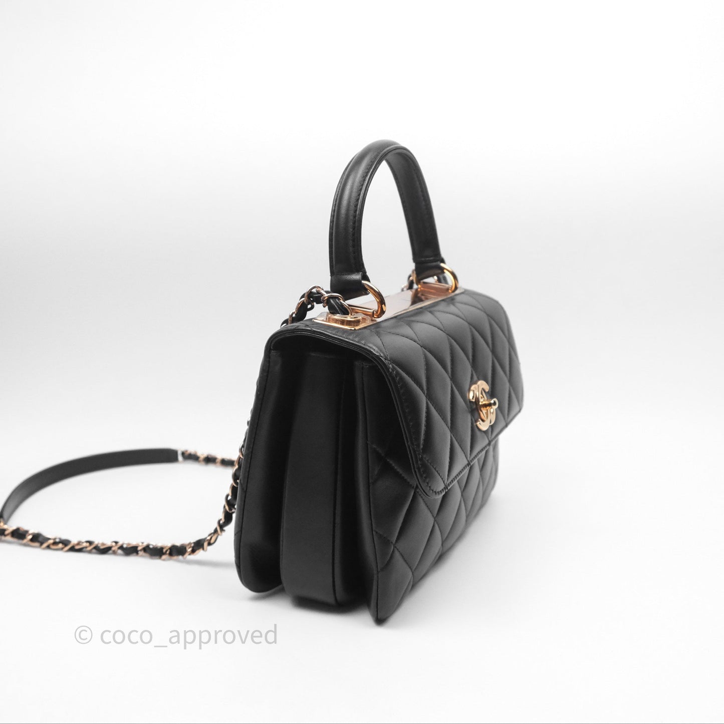 Chanel Trendy CC Small Black Lambskin Rose Gold Hardware