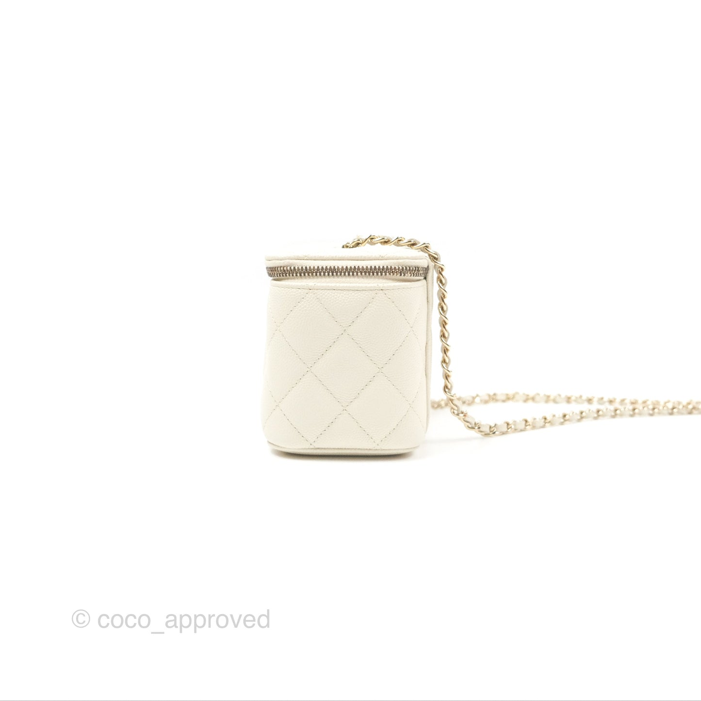 Chanel Classic Vanity With Chain Ivory Caviar Gold Hardware
