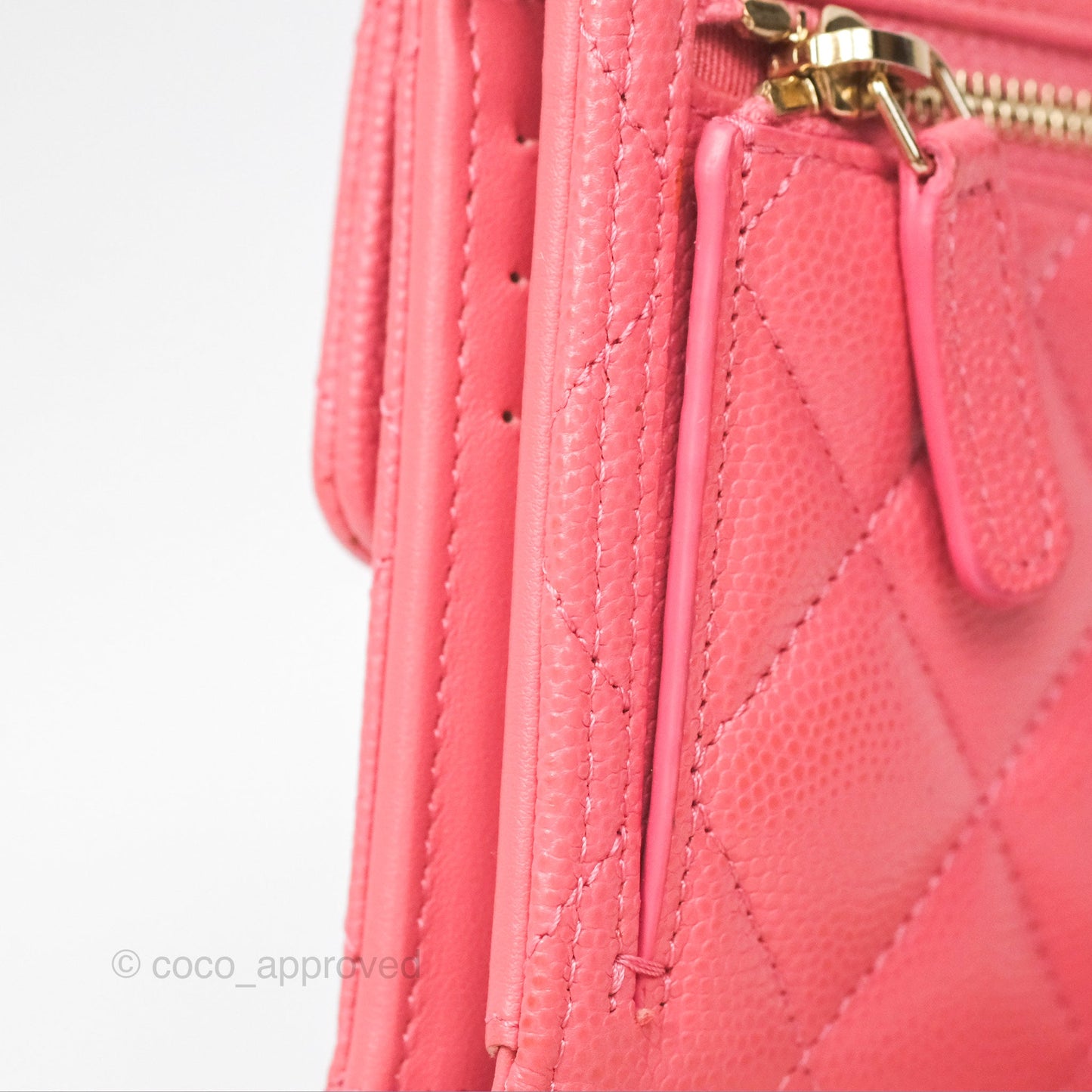 Chanel Classic Short Flap Wallet Pink Caviar Gold Hardware⁣