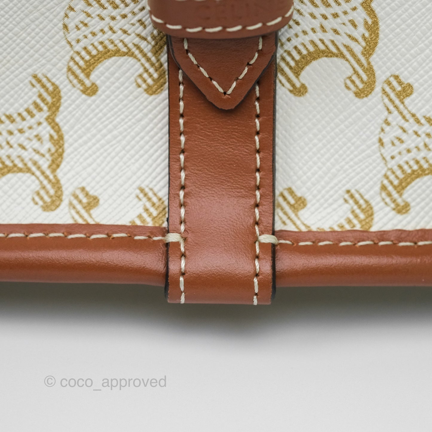 Celine Medium Folco Bag Triomphe Canvas White
