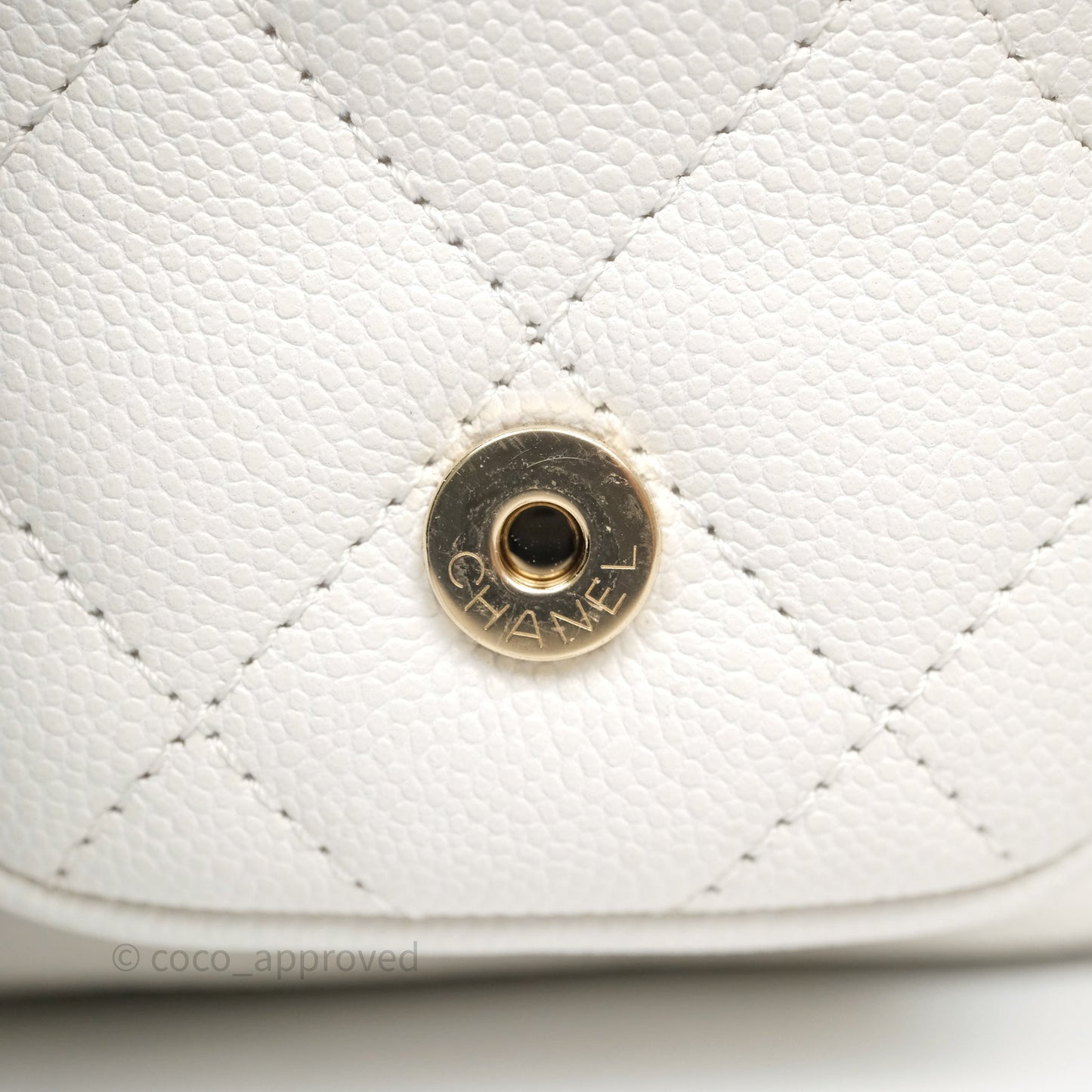 Chanel Duma Backpack White Caviar Gold Hardware 23K