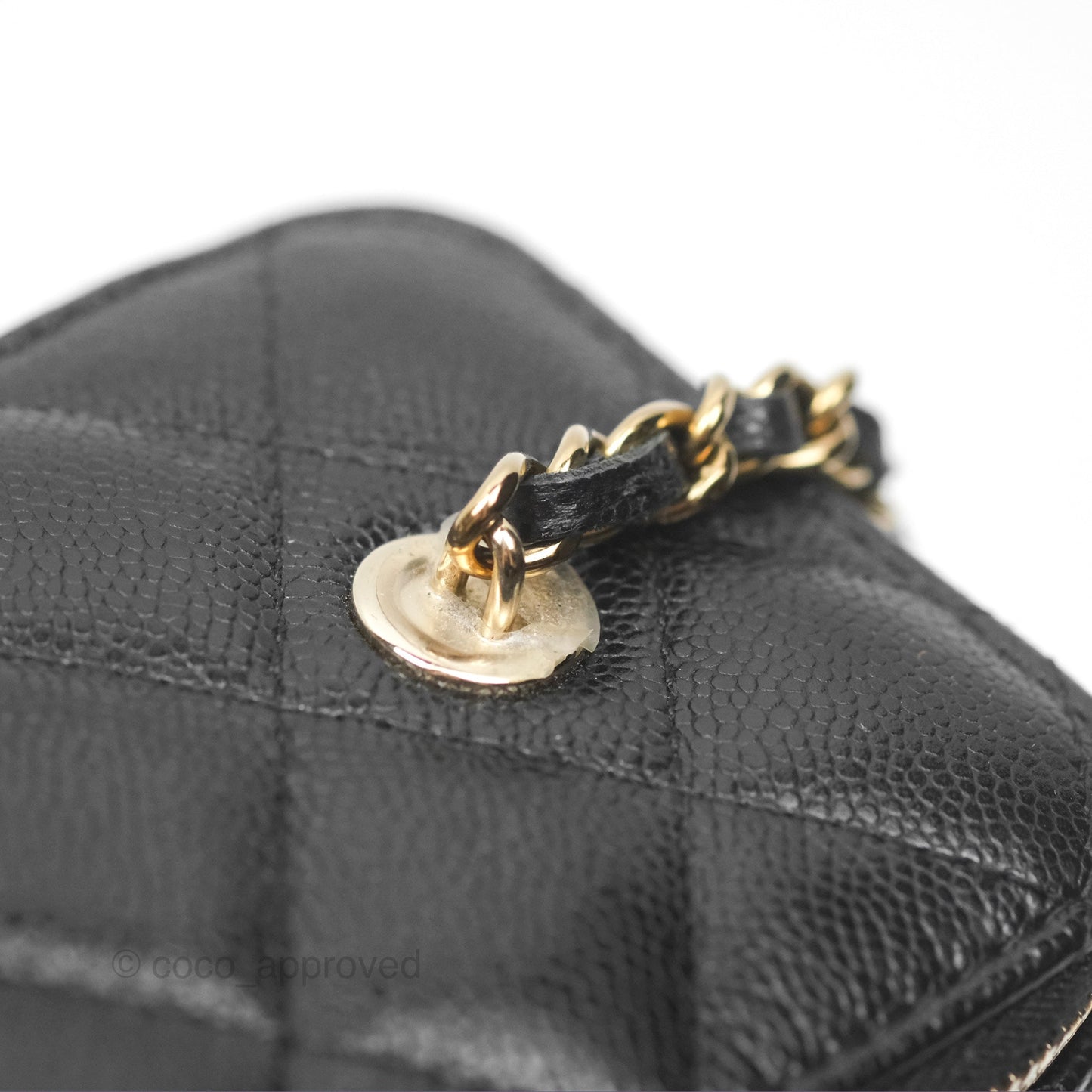 Chanel Vanity Rectangular With Chain Black Caviar Gold Hardware