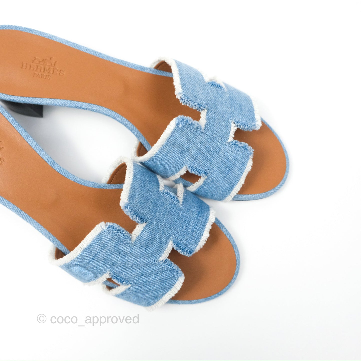 Hermès Oasis Denim Bleu Clair Sandals Size 38.5