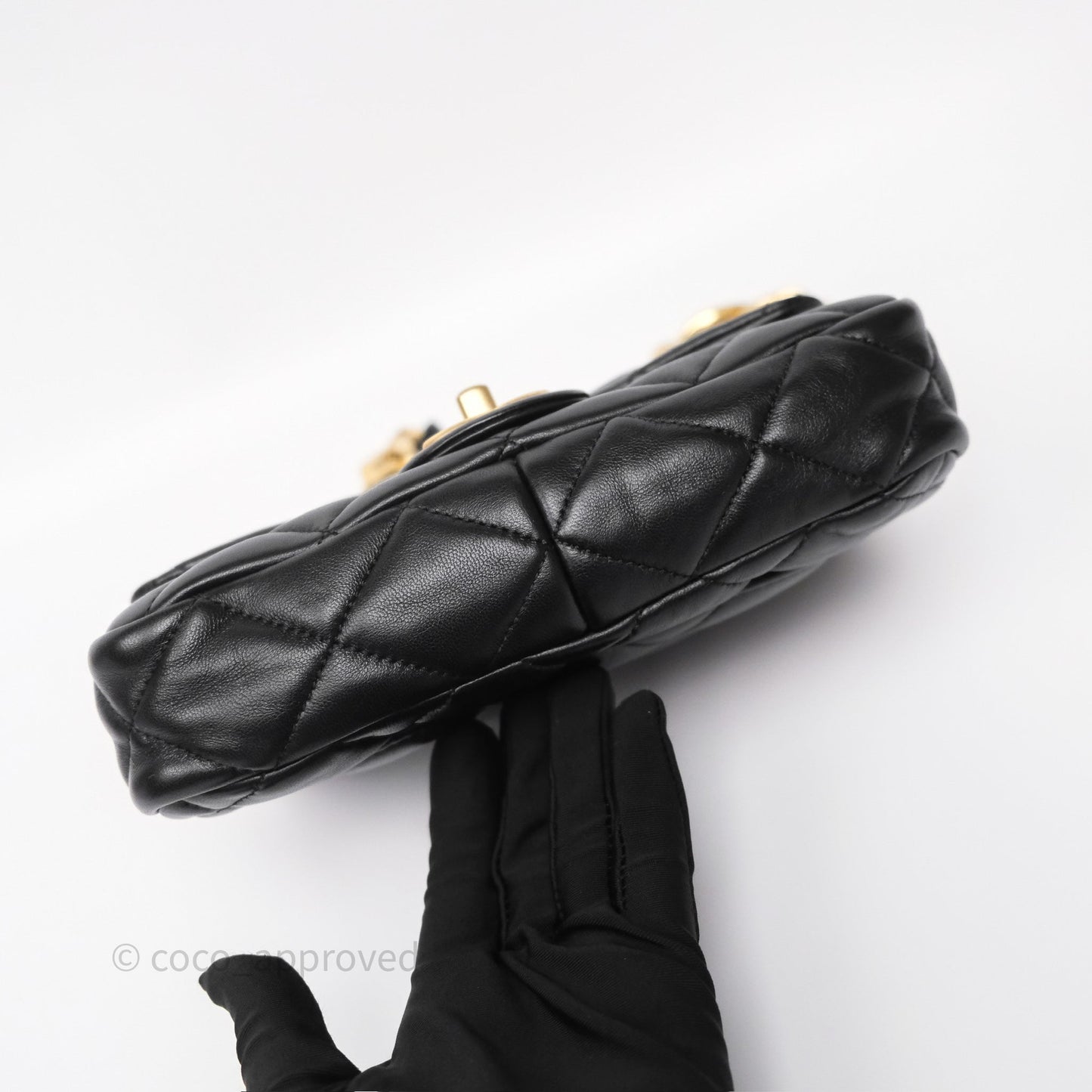 Chanel Small Funky Town Black Lambskin Aged Gold Hardware