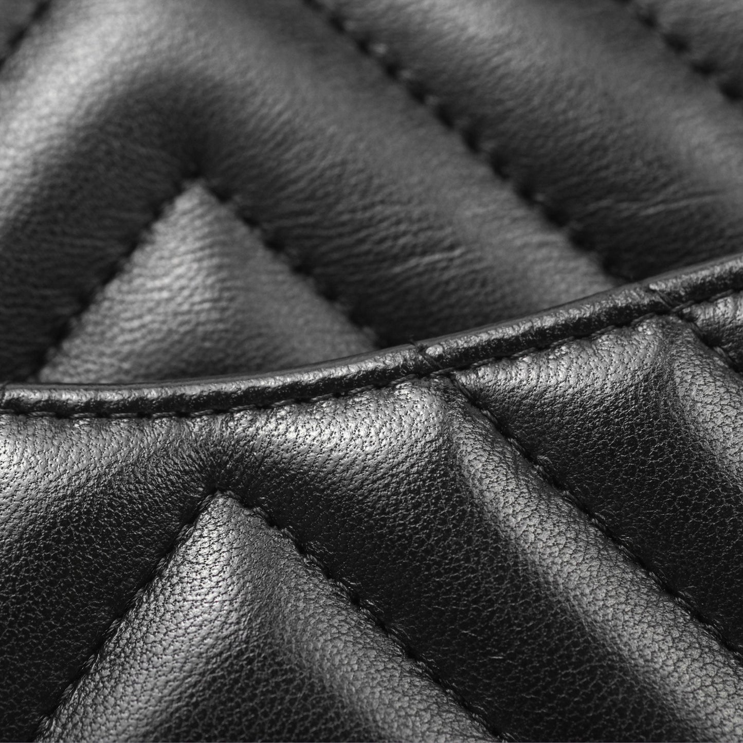 Chanel Small Classic Chevron Flap Black Lambskin Silver Hardware