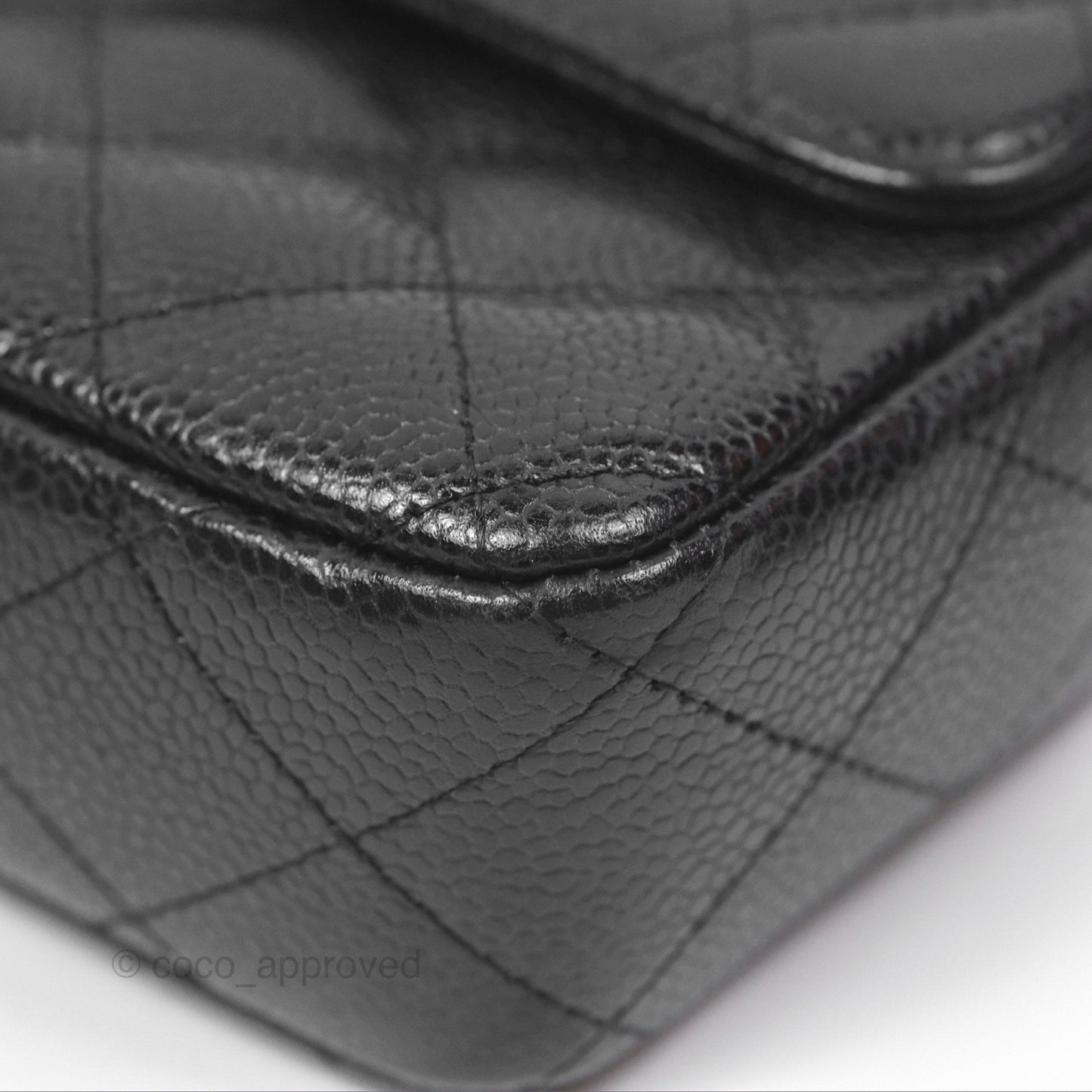 Chanel East West Flap Bag Black Caviar Silver Hardware