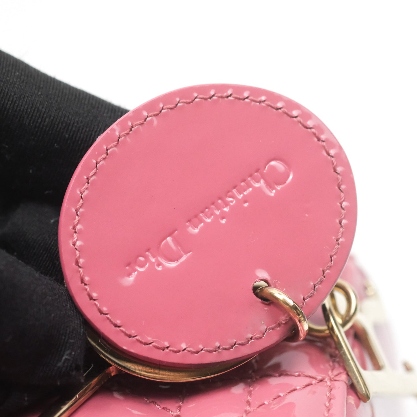 Christian Dior Mini Lady Dior Dusty Pink Patent Gold Hardware