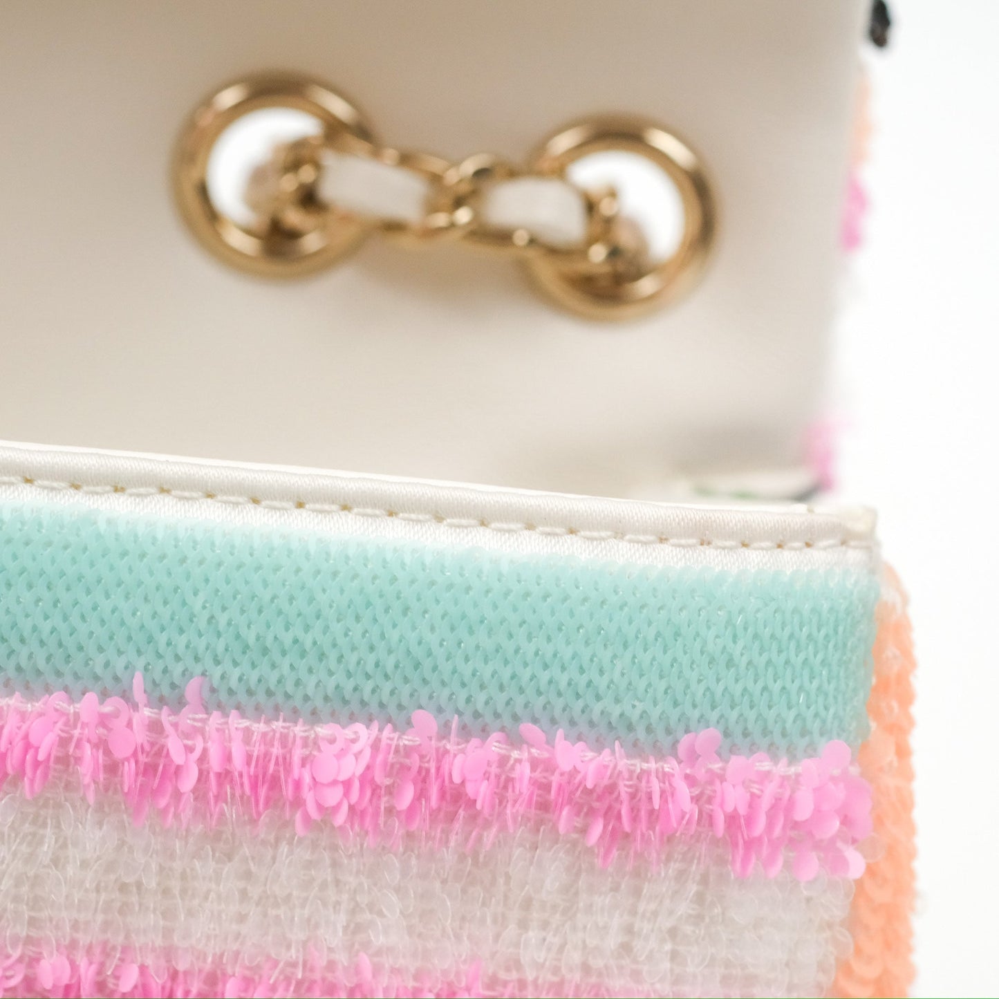 Chanel Mini Sequins Logo Flap Bag Multicolour Gold Hardware 22S