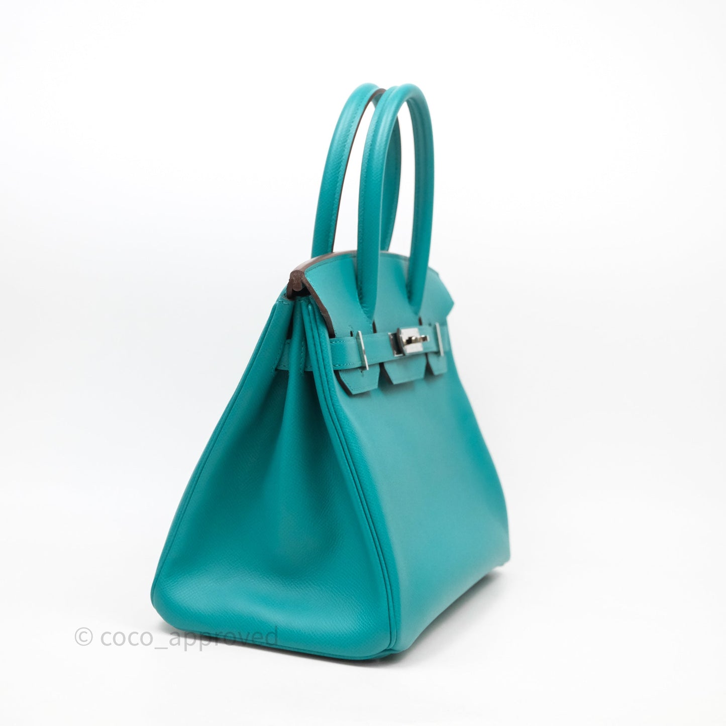 Hermès Birkin 30 Retourne Vert Verone U1 Epsom Palladium Hardware