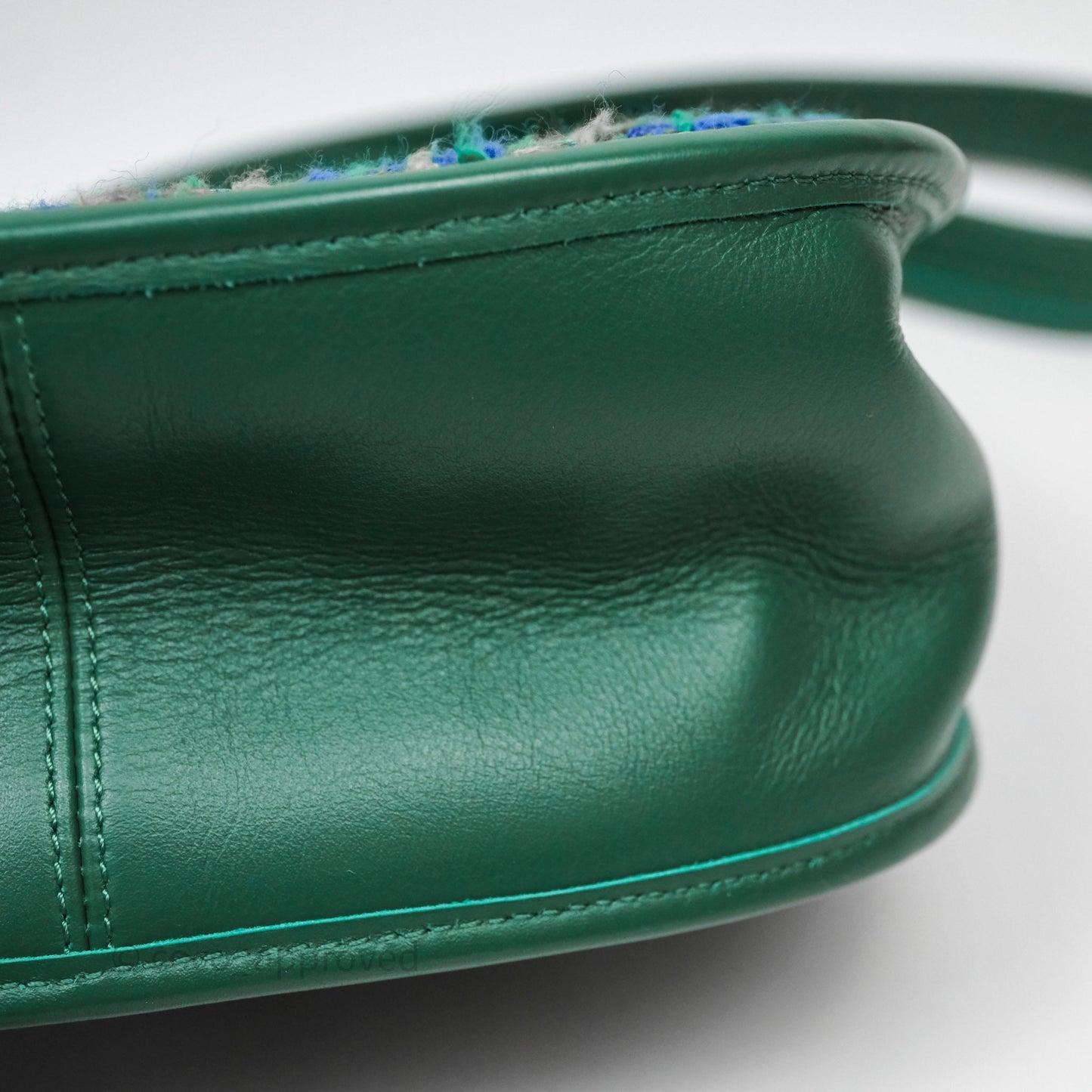 Chanel Tweed Jungle Stroll Hobo Bag Green Silver Hardware
