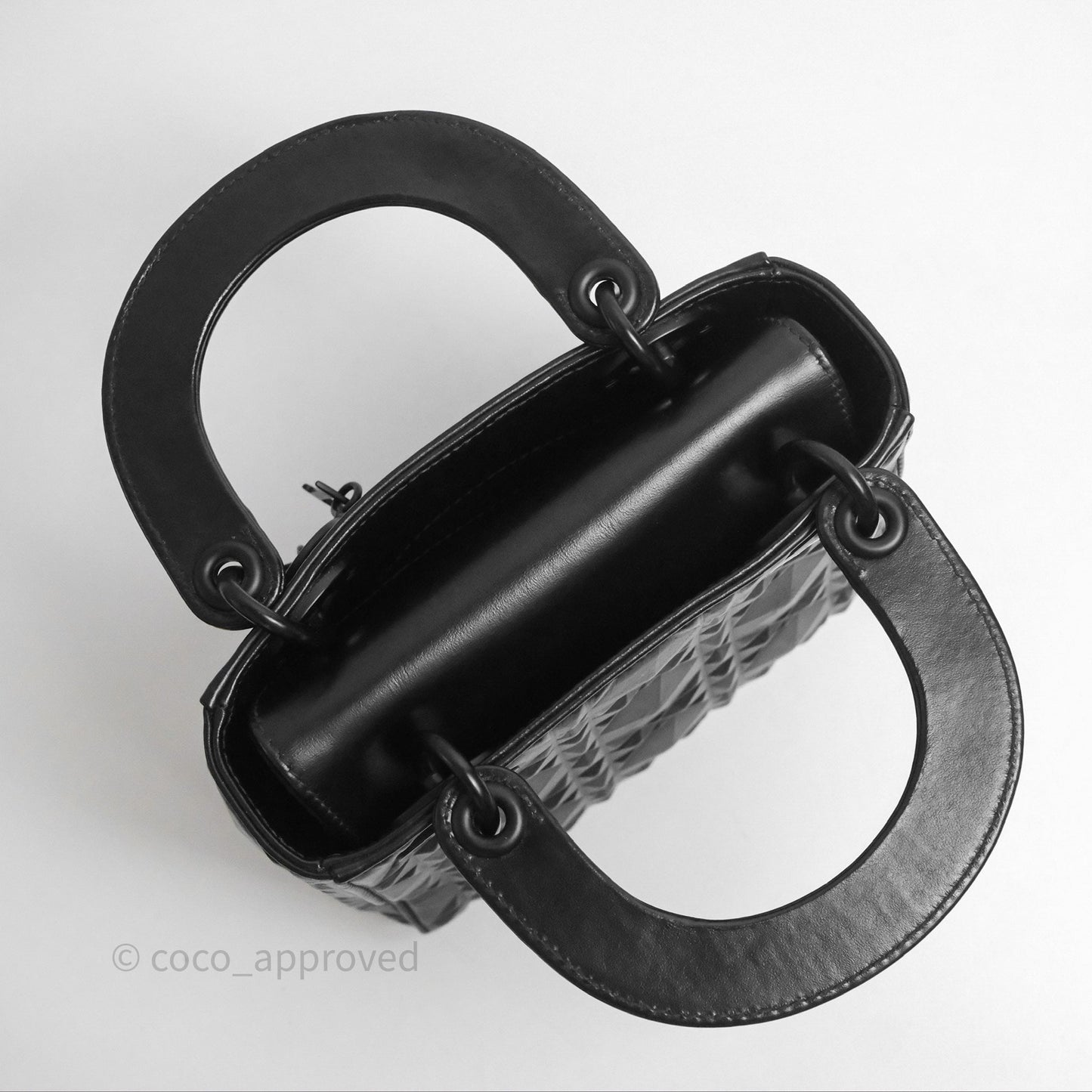 Dior Mini Lady Dior So Black Cannage Calfskin with Diamond Motif