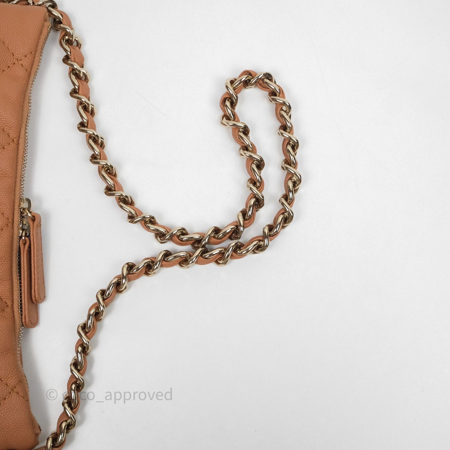 Chanel Small Hobo Shoulder Bag Caviar Beige Gold Hardware