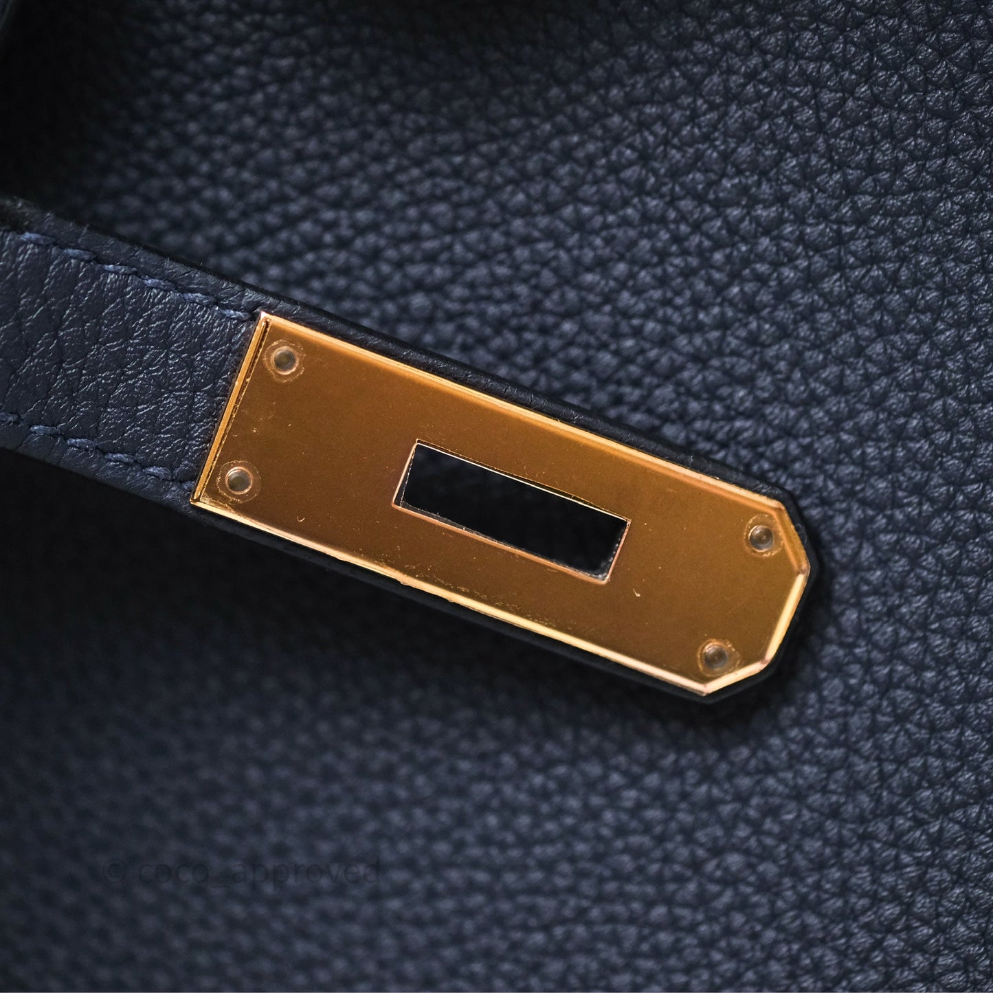 Hermès Birkin 30 Retourne Bleu Nuit 2Z Togo Gold Hardware