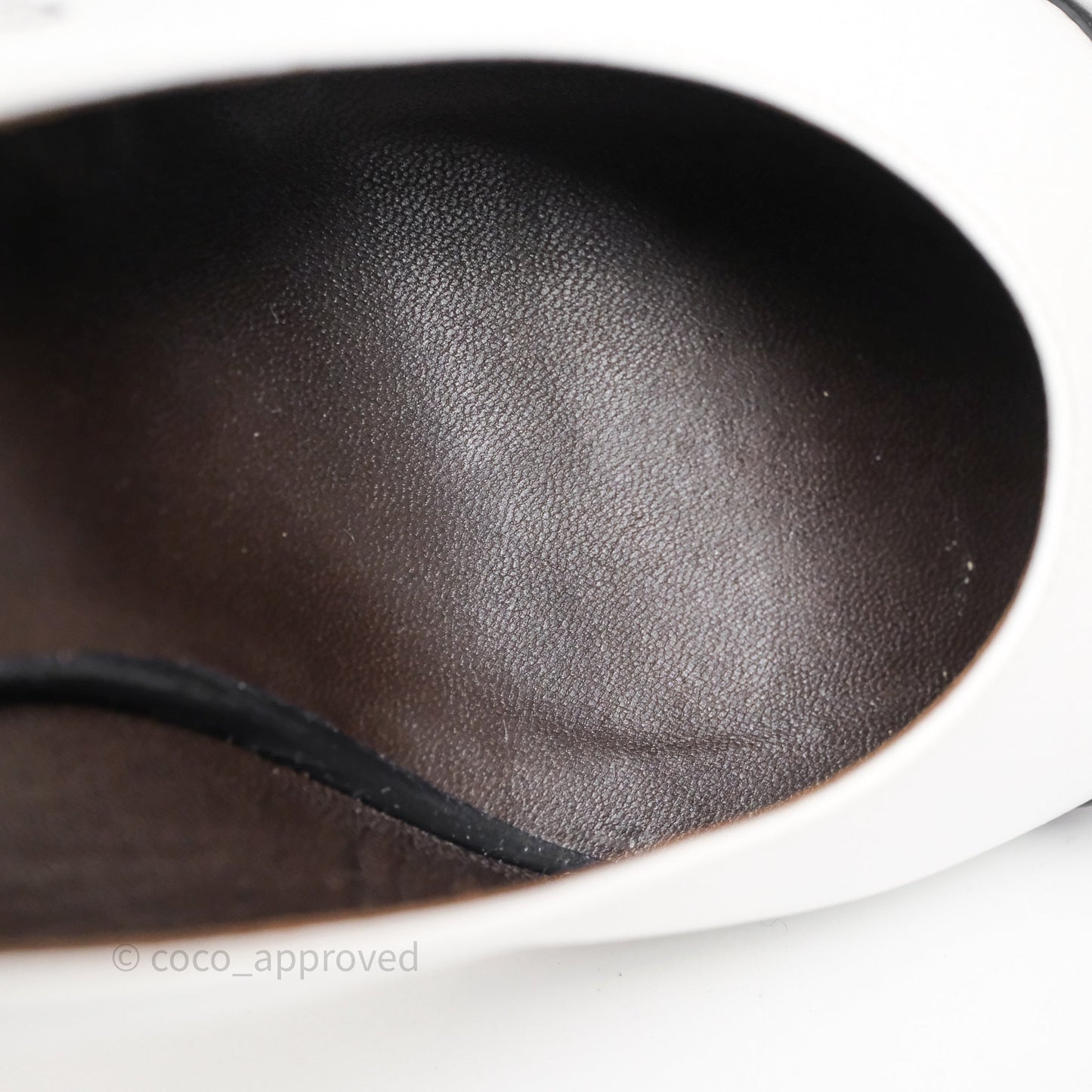 Chanel CC Logo Slingbacks Calfskin White/ Black 24P Size 36.5