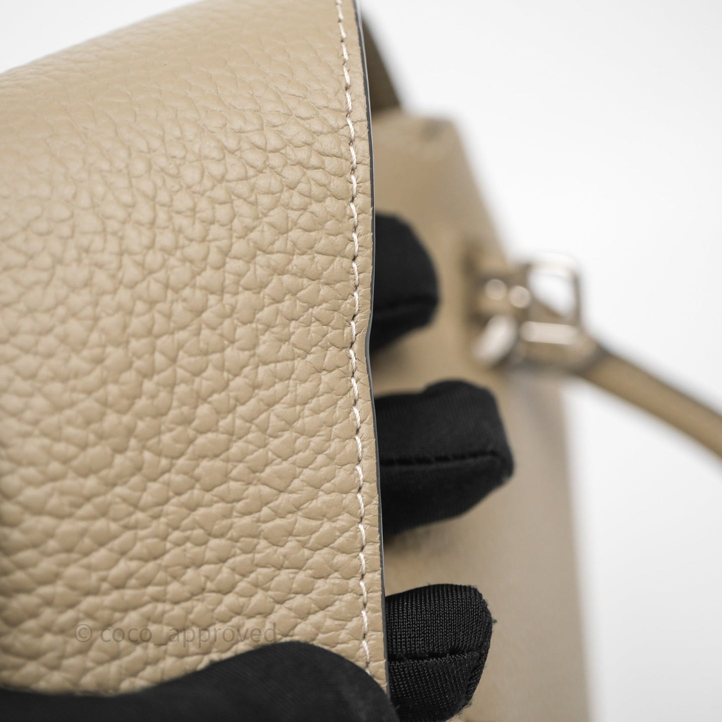 Delvaux Cool Box Nano Ivory Taurillon Soft Grained Calfskin Palladium Hardware