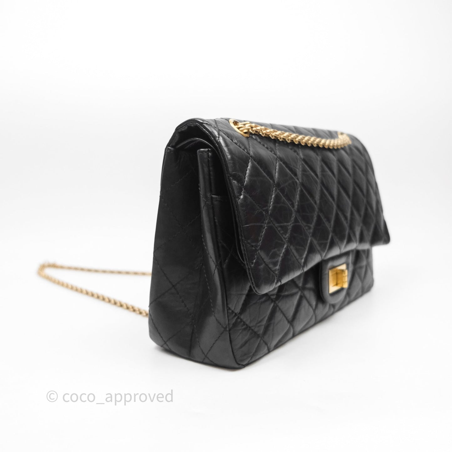 Chanel Reissue Quilted Aged Calfskin Black Aged Gold Hardware 227