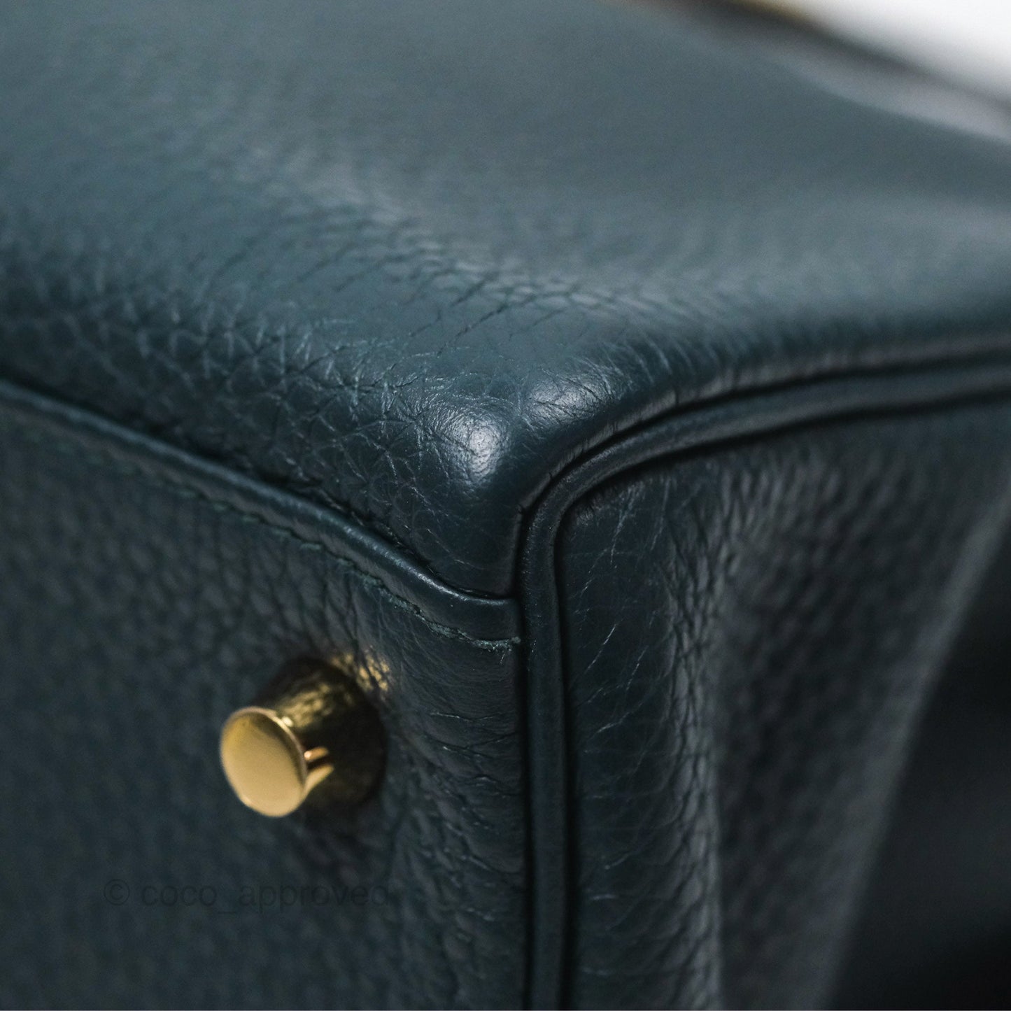 Hermes Kelly 28 Clemence Vert Cypress 6O Gold Hardware