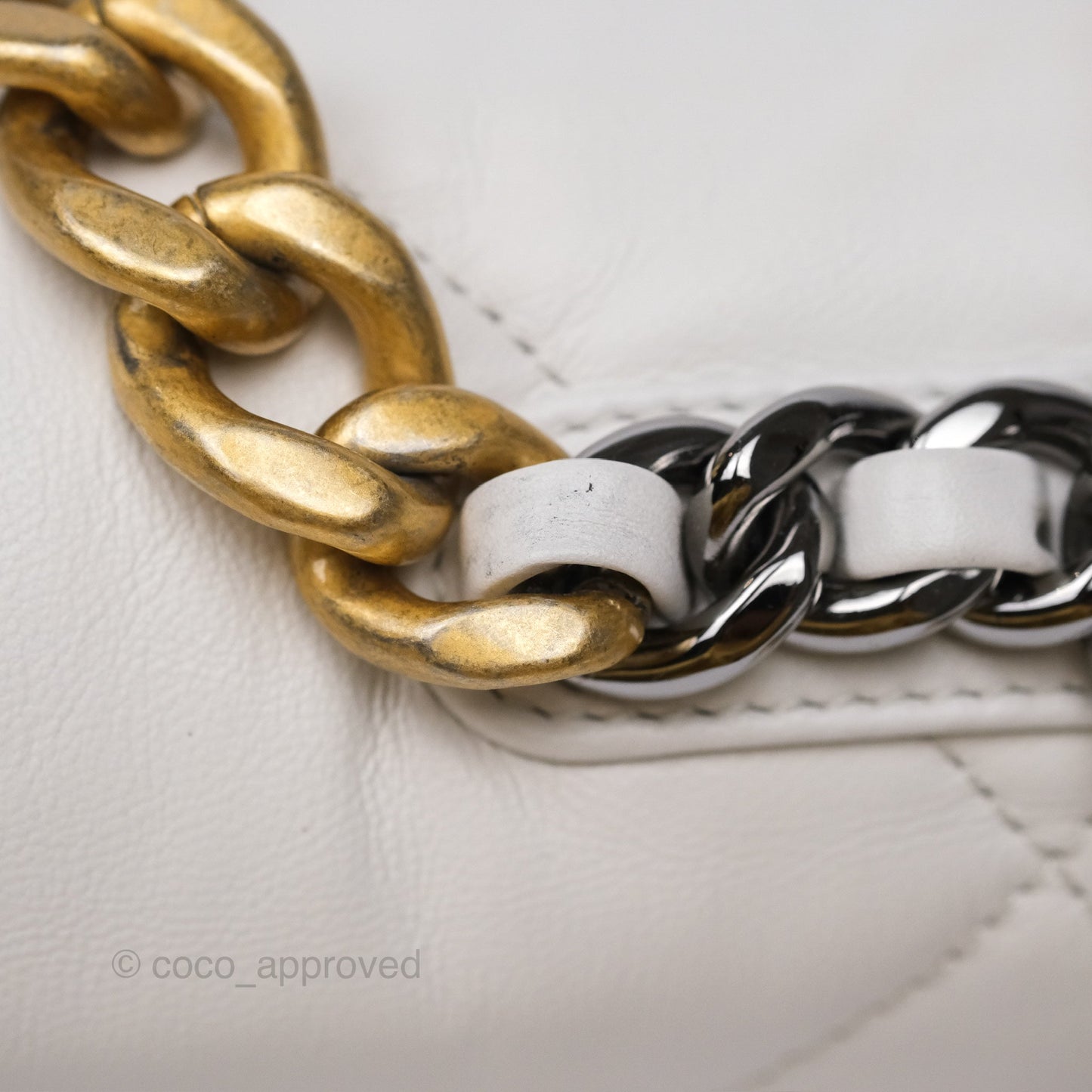 Chanel 19 Small White Mixed Hardware