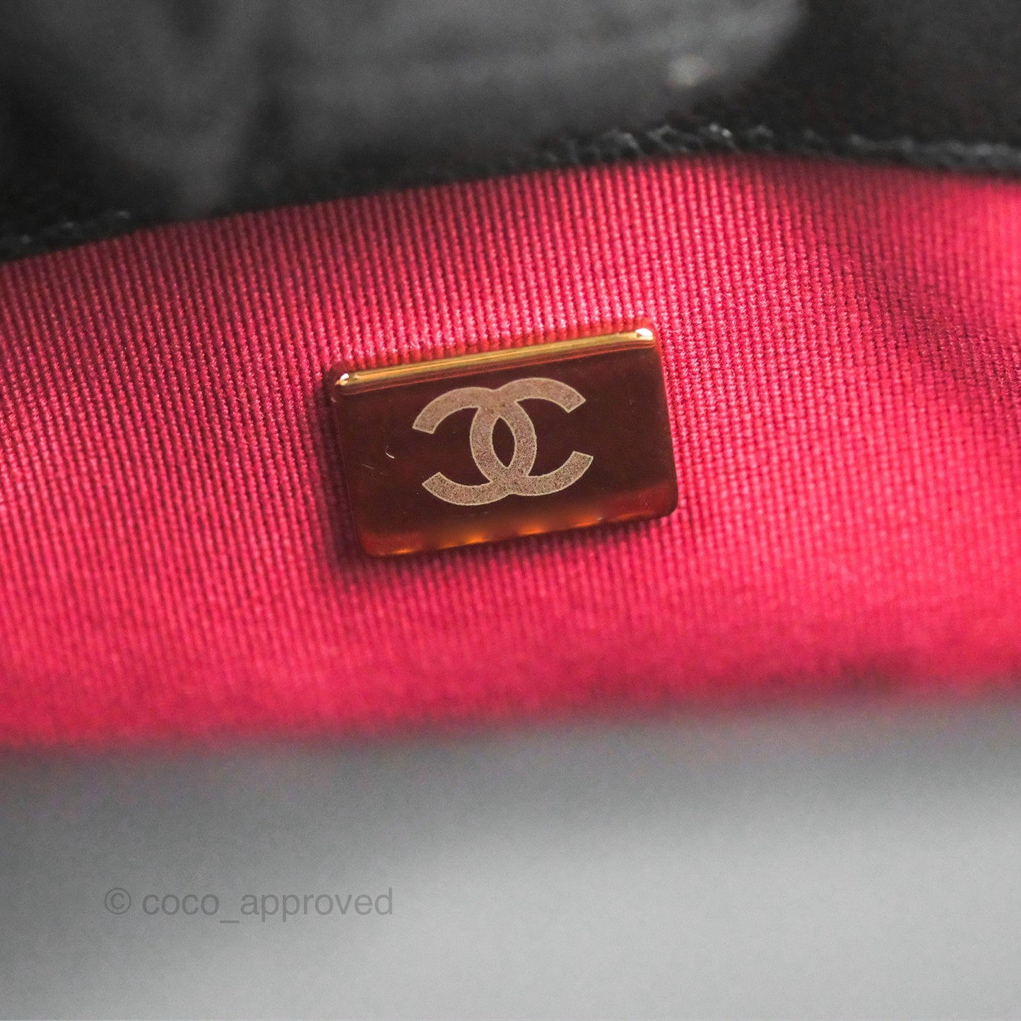 Chanel Small Flap with Coin Charm Black Caviar Aged Gold Hardware 22A