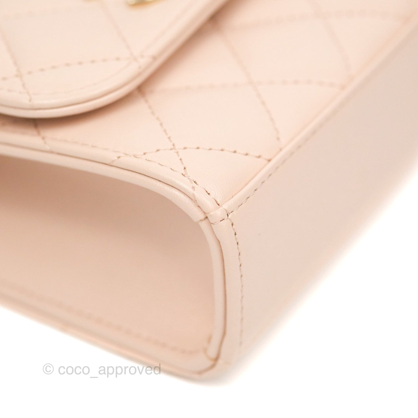 Chanel Mini Quilted Trendy CC Clutch With Chain Light Pink Lambskin Gold Hardware
