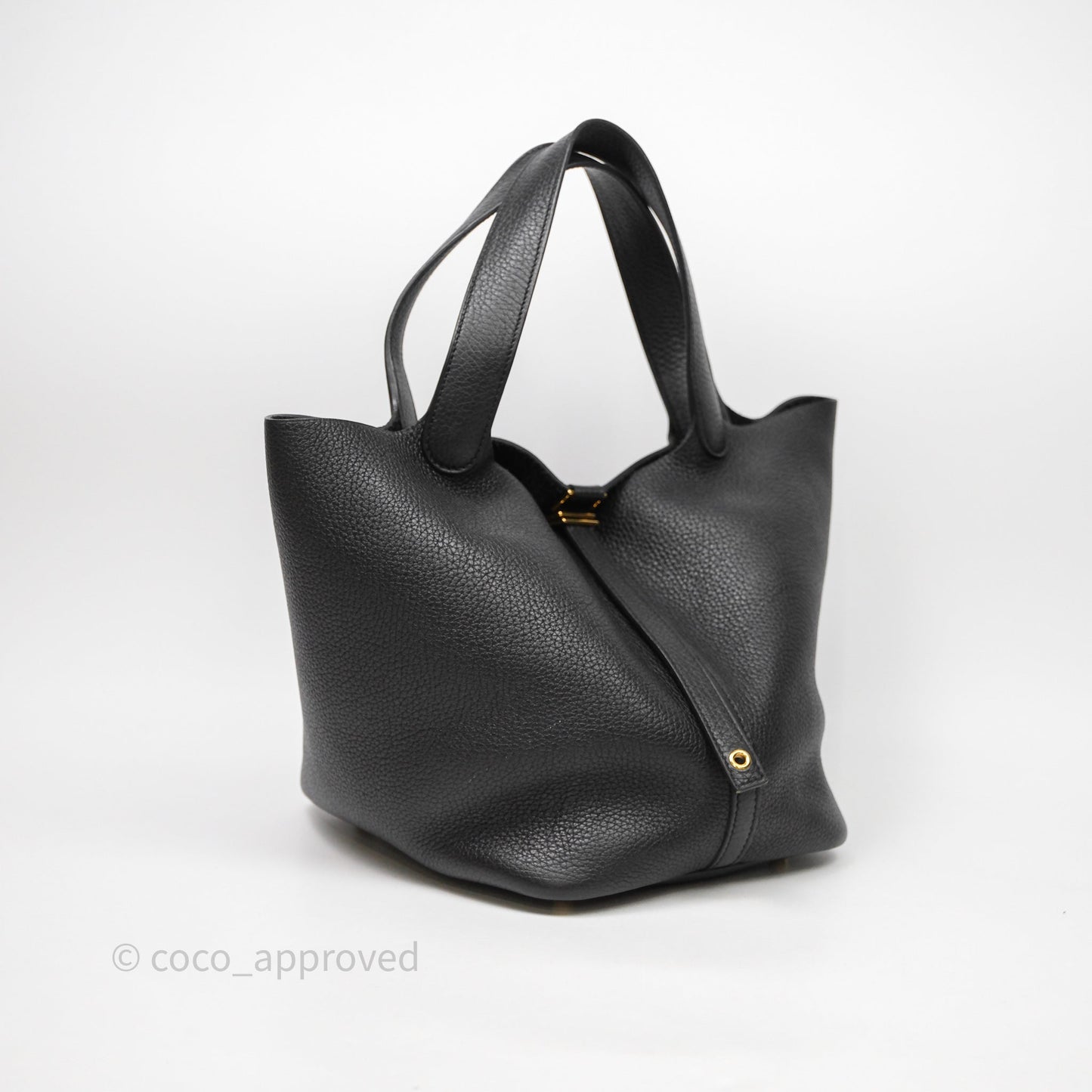 Hermès Picotin 22 Black Noir 89 Clemence Gold Hardware