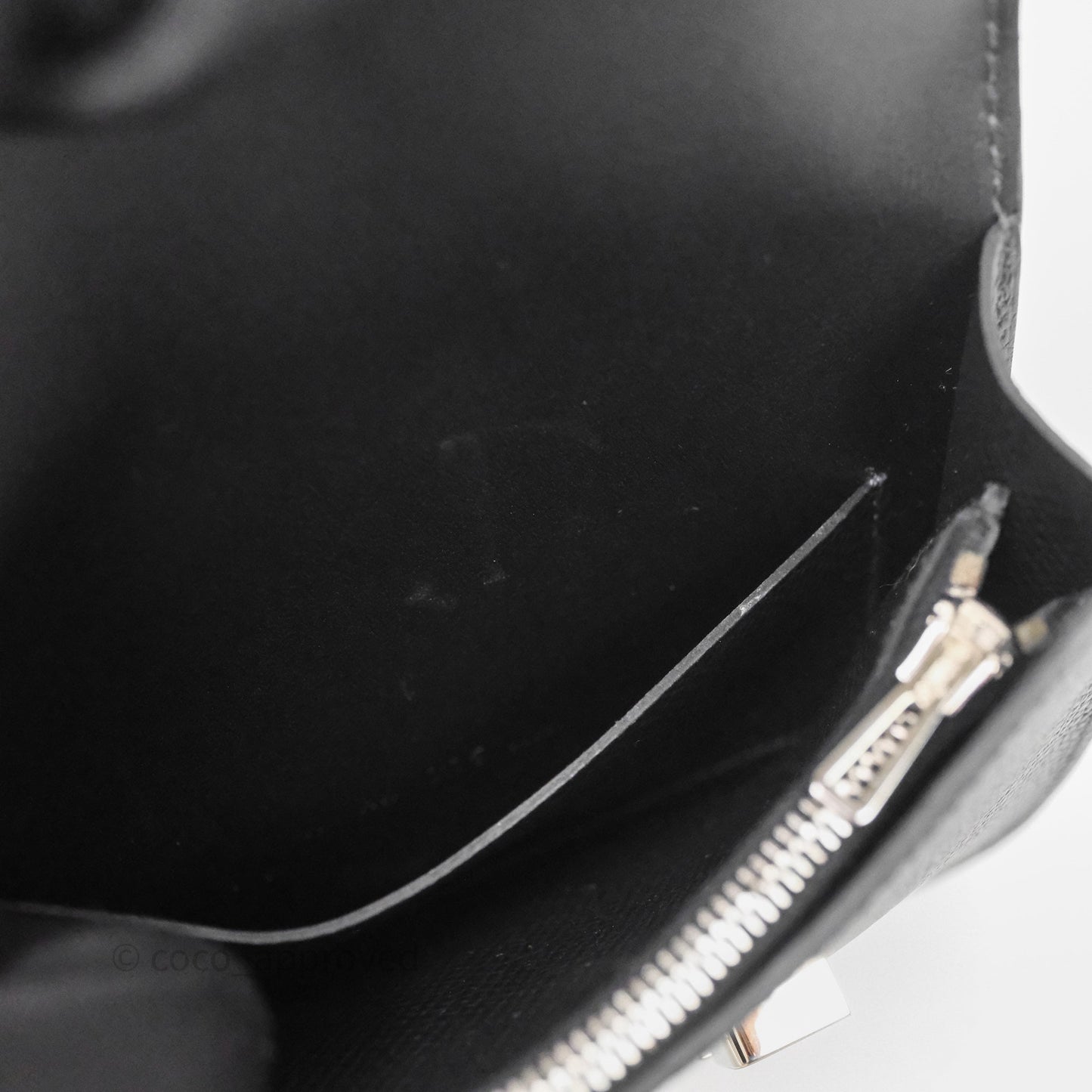 Hermès Constance Slim Wallet Noir 89 Epsom Palladium Hardware