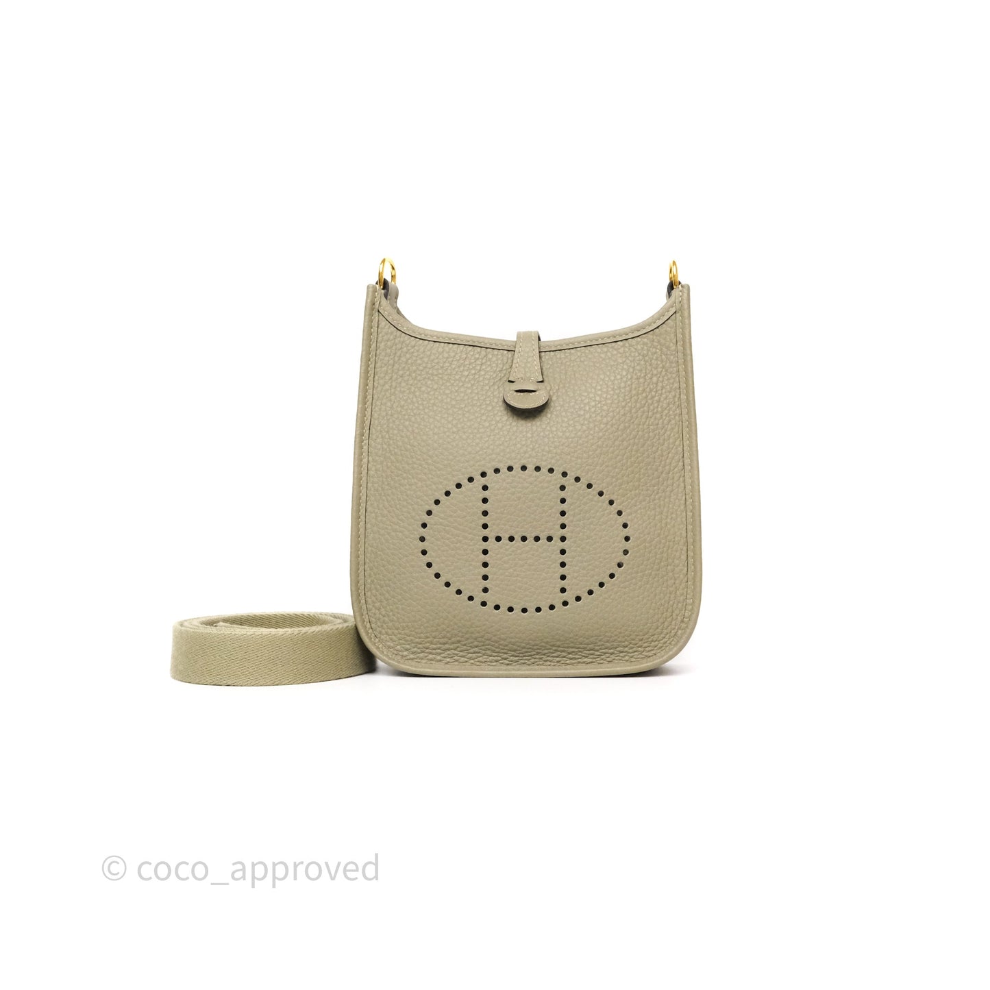 Hermès Mini Evelyne 16 Sauge Q1 Clemence Gold Hardware